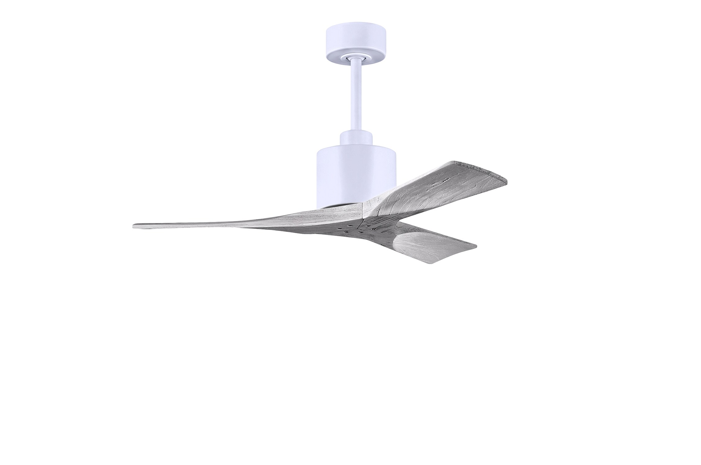 Matthews Fan Company NK-MWH-BW-42 Nan 42-in Outdoor Matte White with Barnwood Tone Blades Ceiling Fan Without Light - Remote Included ( 3 -Blade )