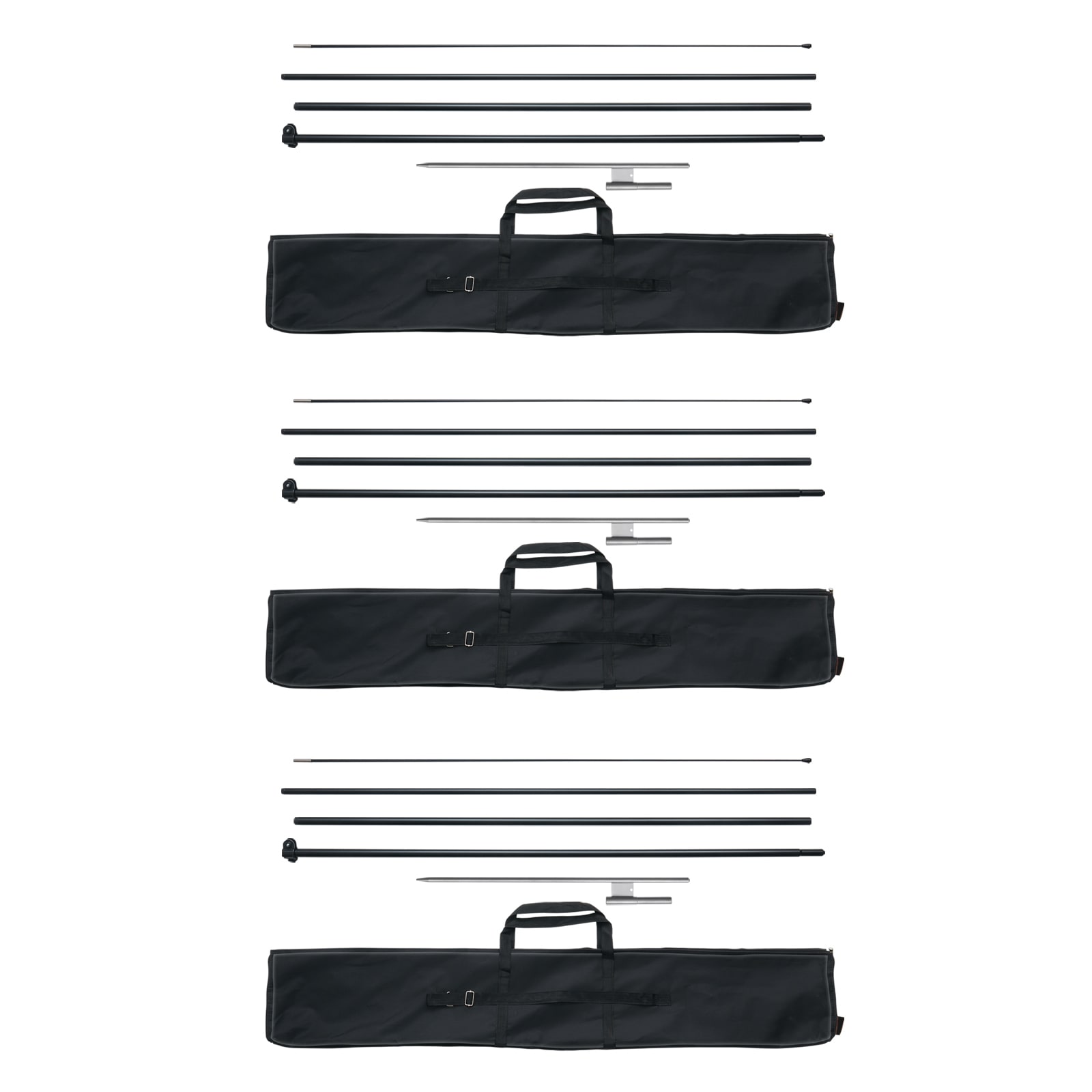 VEVOR Feather Flag Pole Kit  3 Packs Swooper Flag Pole 16.3 ft  Sign Flag Poles for Business Advertising Flags Outdoor  with Ground Stakes and A Carrying Bag (Flag Not Included)