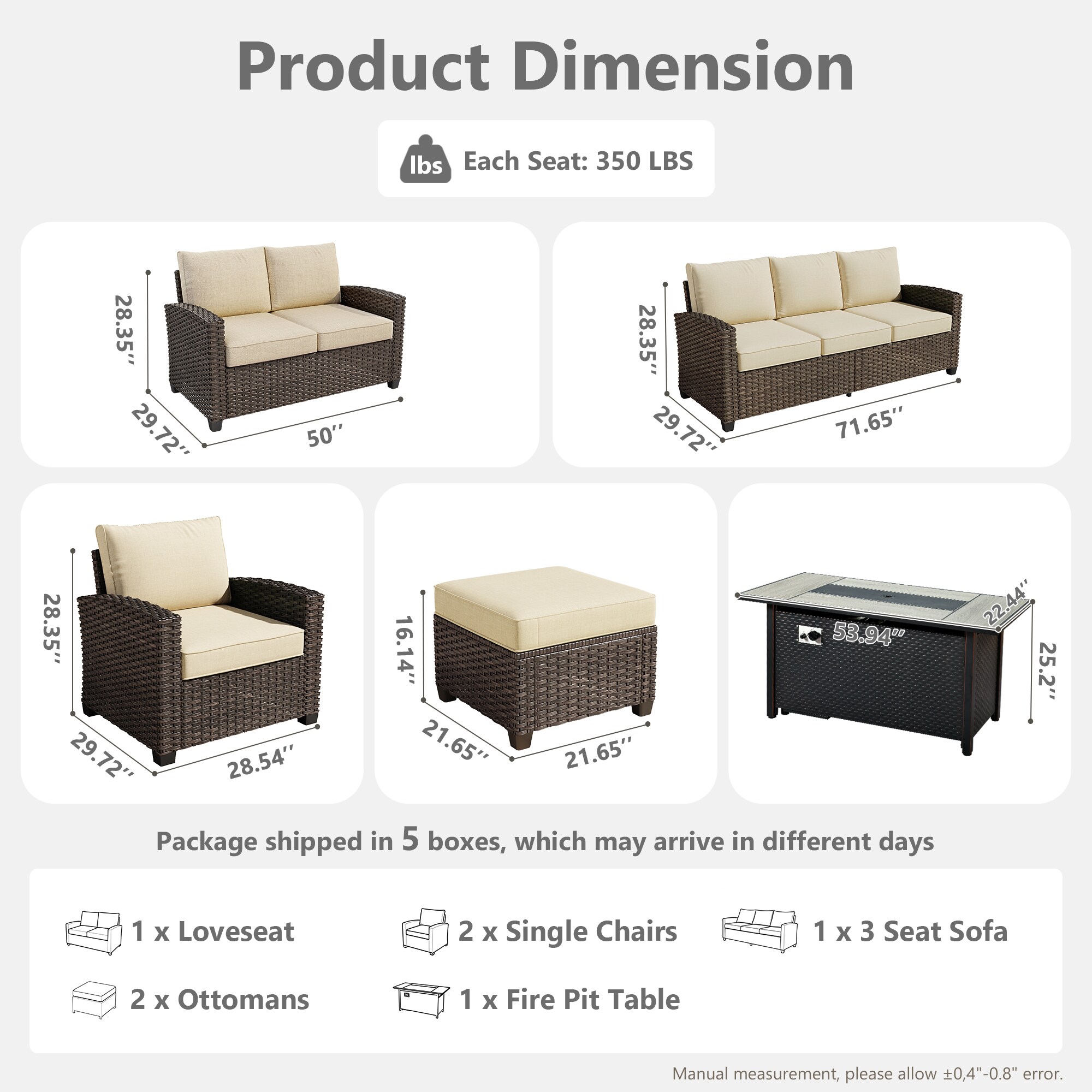 weaxty HMBCFP8503ZTPRS607 Patio-Conversation-Sets - View #8