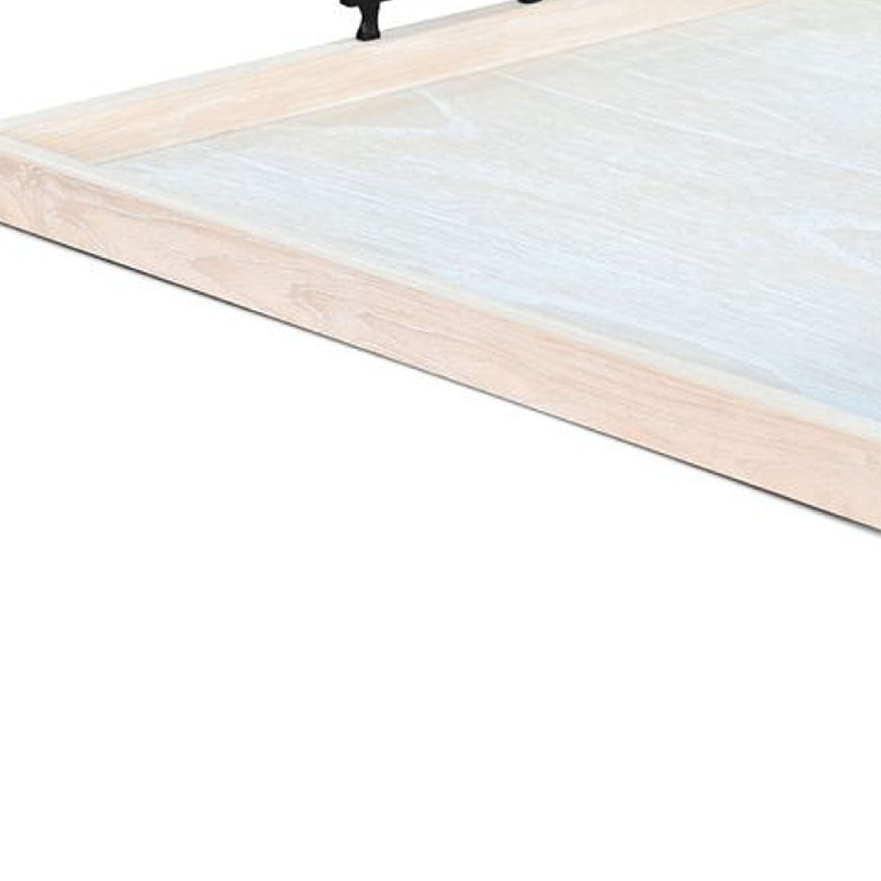 Benzara Yela Decorative Tray 27x27 Square with Black Handles Natural ...