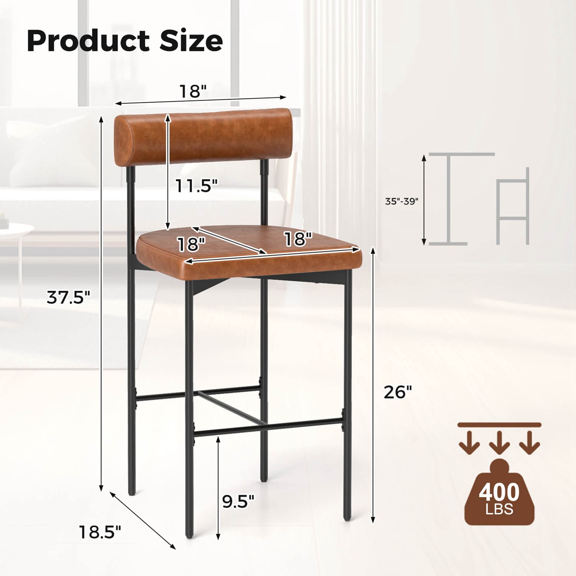 Costway HCST03805 stools - View #2