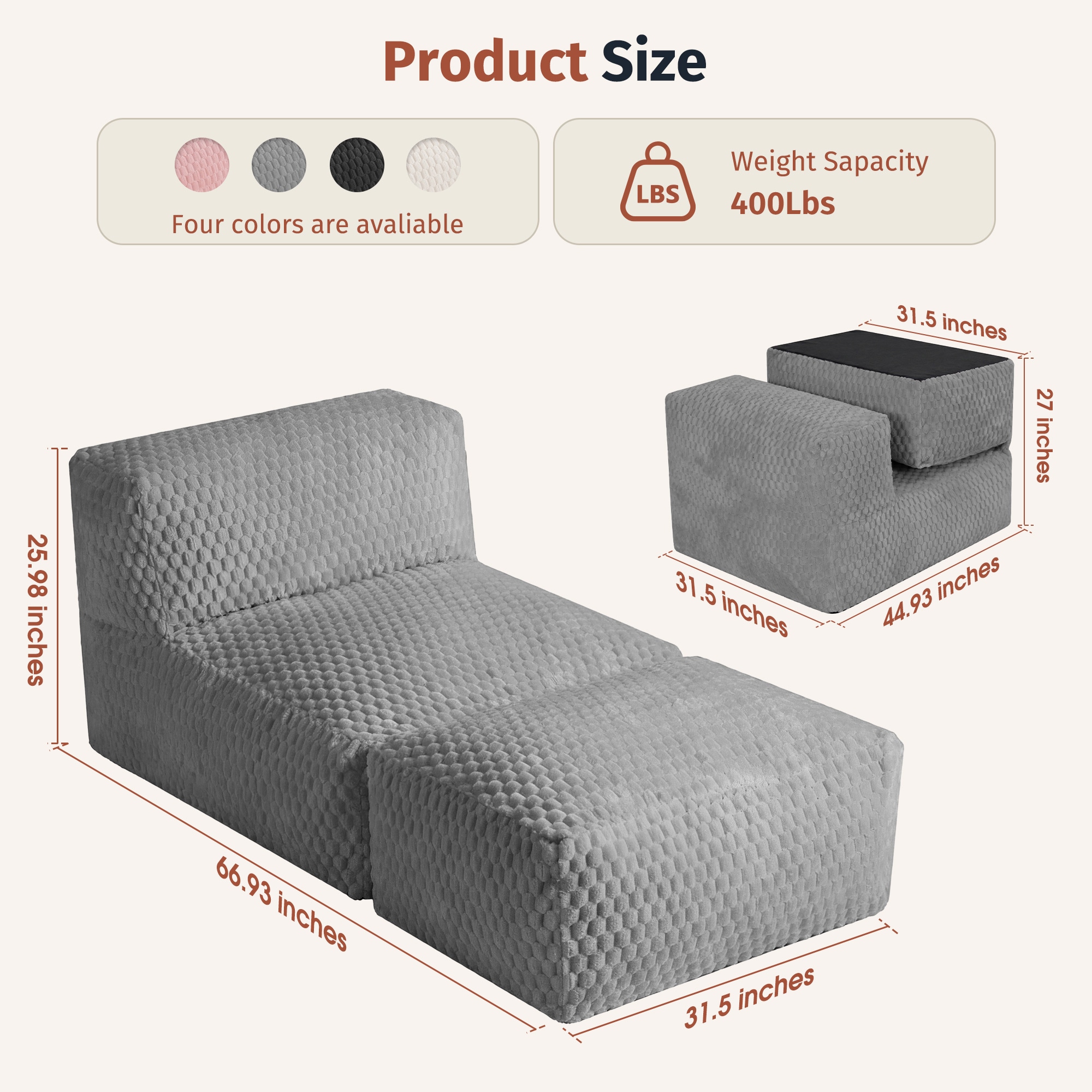 Czpalo LS-SHMSF-GY Bean-Bag-Chairs - View #2