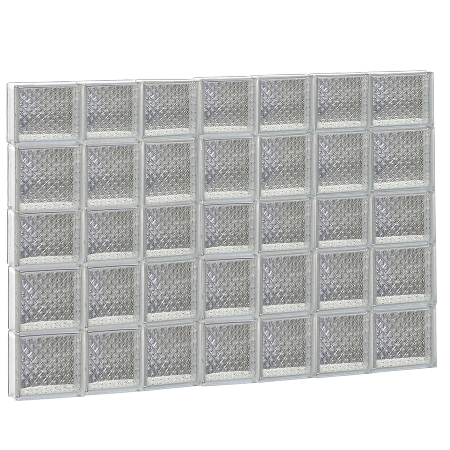 REDI2SET S4634DP Diamond Glass 44.25-in x 32.75-in Frameless Replacement Glass Block Window