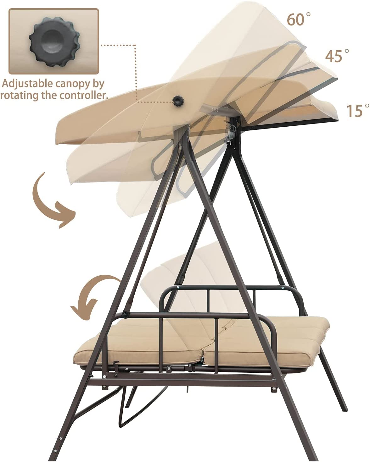 Aoodor A052-PBNBN Swing-Gliders - View #3