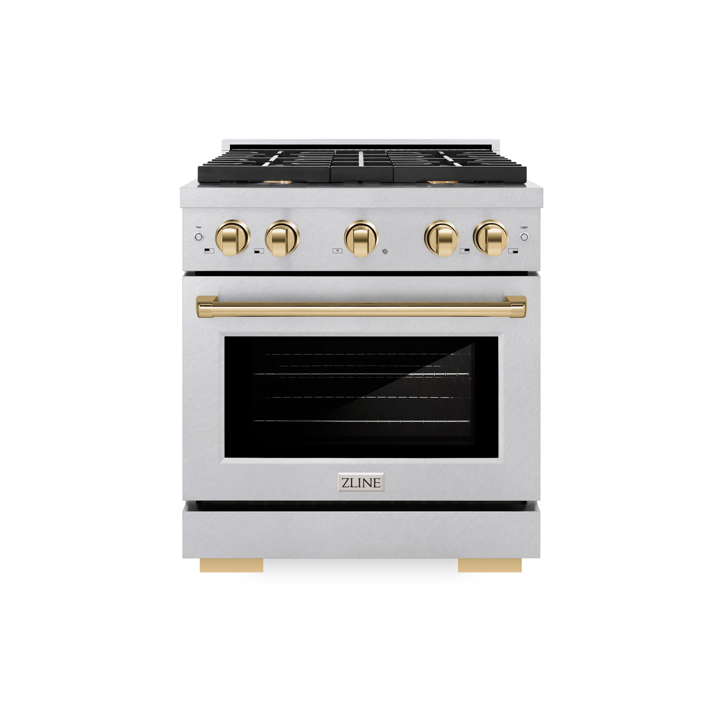 ZLINE KITCHEN & BATH SDRSZ-30-G Paramount 30-in Standard 4 burners Convection Oven Freestanding Dual Fuel Range ( Stainless Steel, Polished Gold Accents )