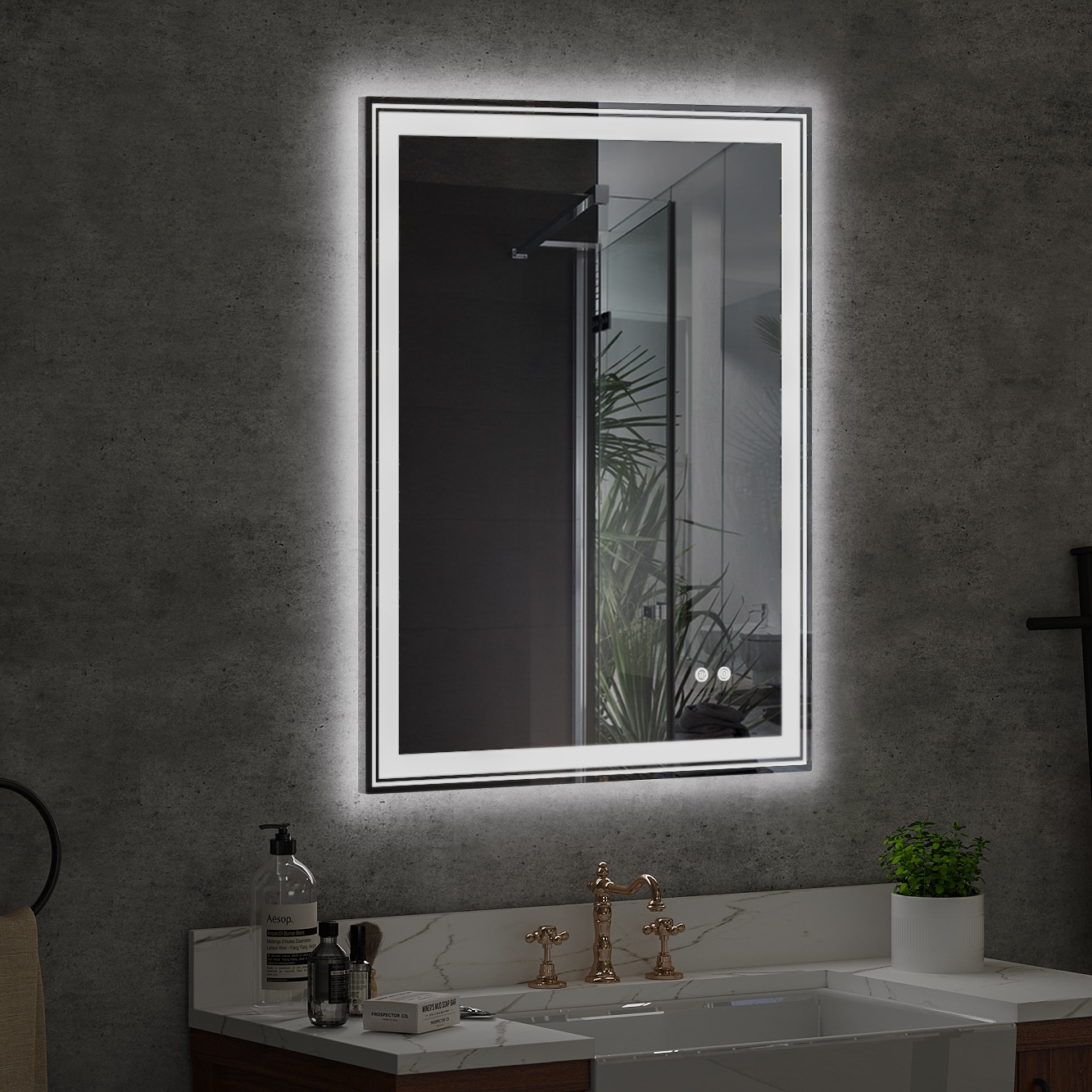 WELLFOR CR-P-F-S01BN Framed-Bath-Mirrors - View #6