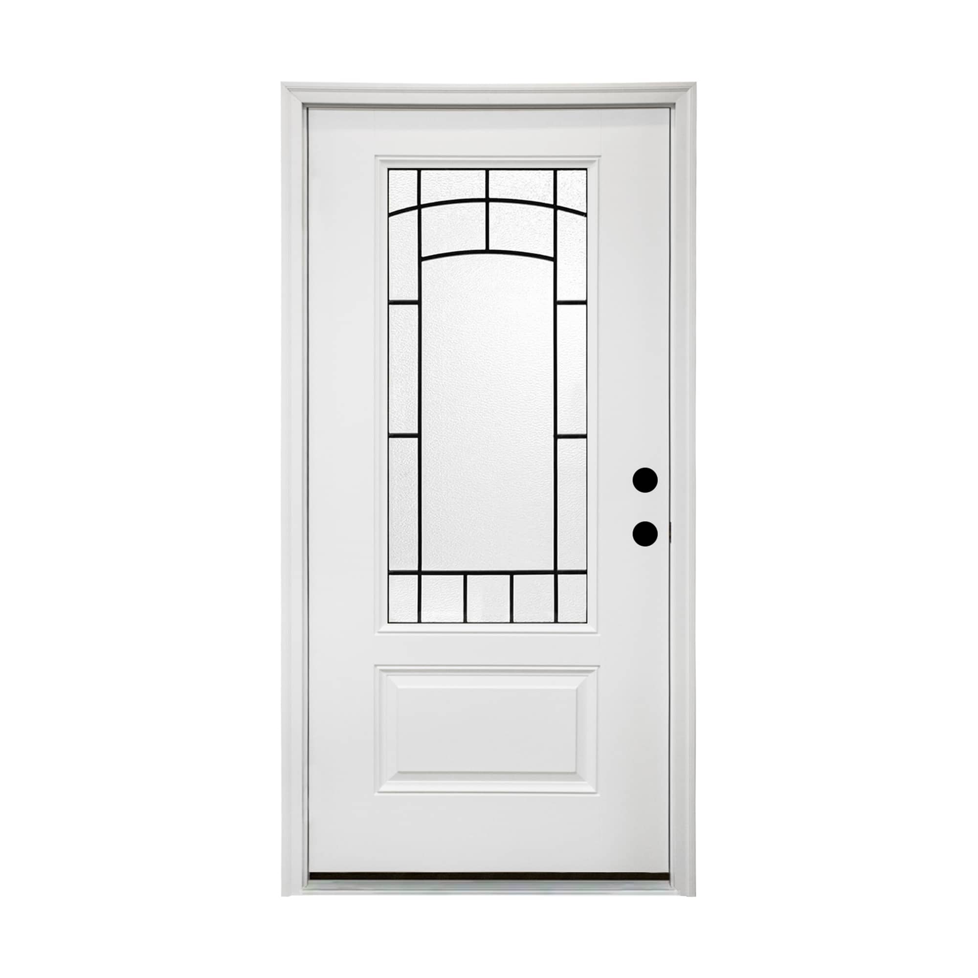 TITANKIT PRO Entry Door 36-in x 80-in x 4-9/16-in Fiberglass Left-Hand Inswing Primed Insulating Core Residential Front Door with Jamb and Hinge