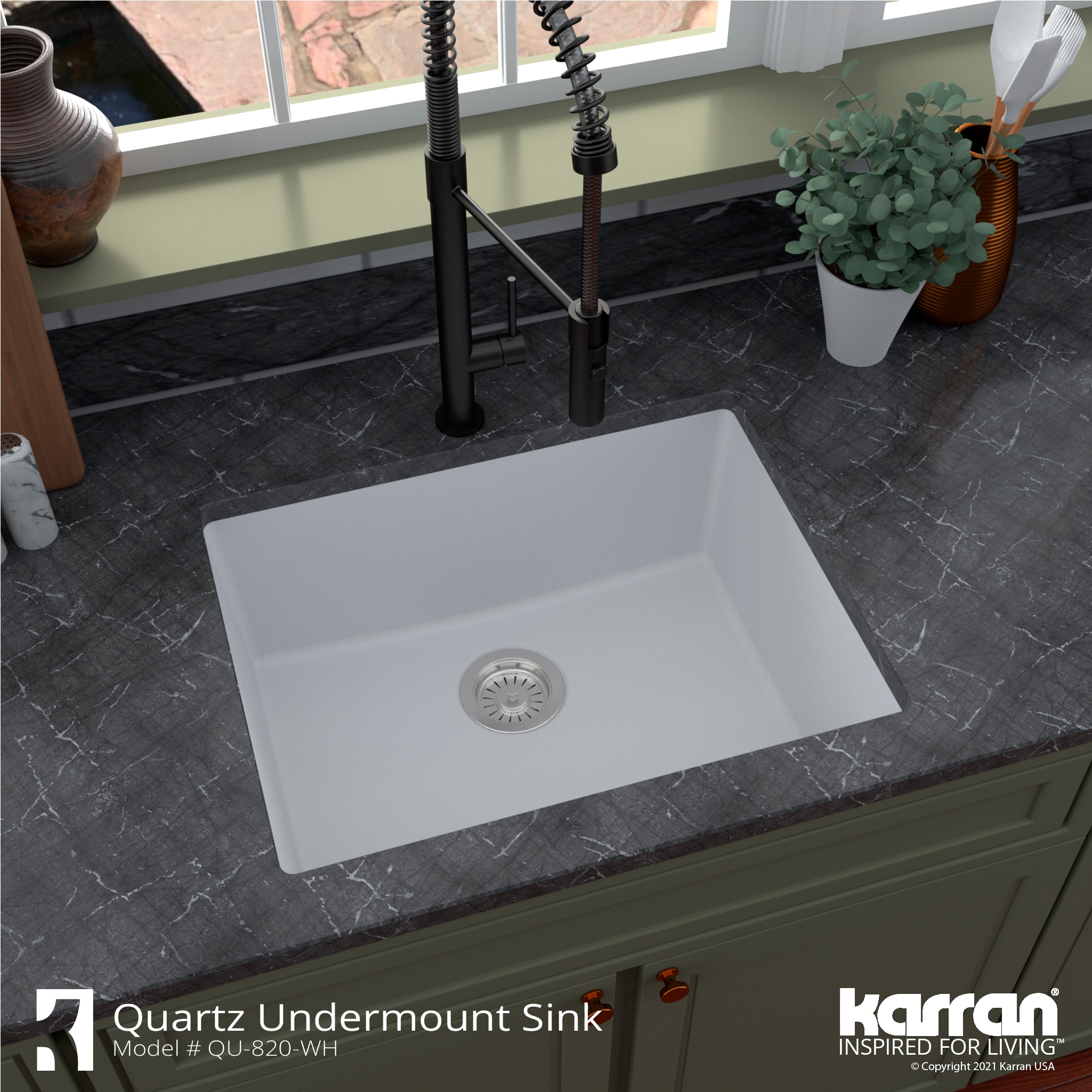 Karran QU-820-WH-PK1 Kitchen-Sinks - View #5