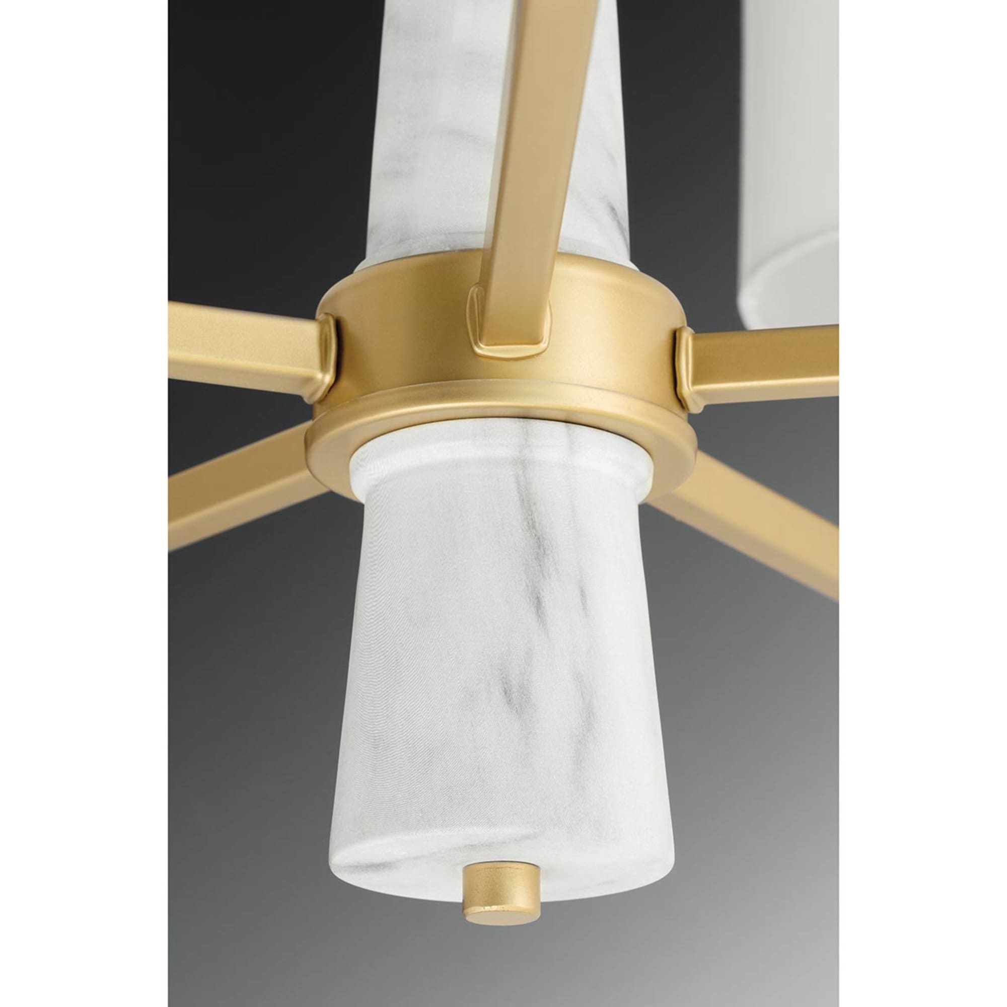 Palacio Vintage Gold Chandelier with White Silk Shades