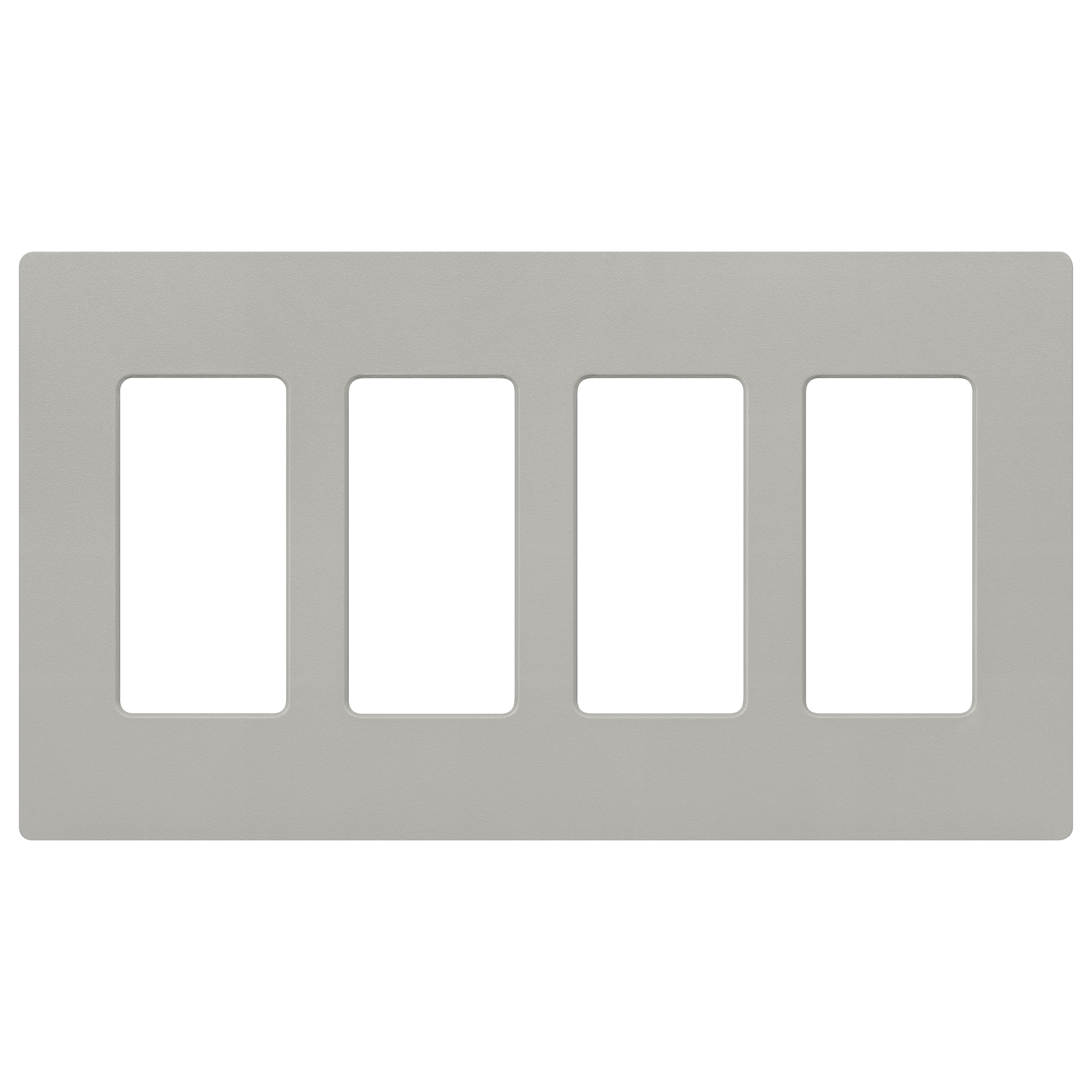 Lutron SC-4-PB Claro 4 -Gang Standard Size Pebble Plastic Indoor Screwless Decorator Wall Plate