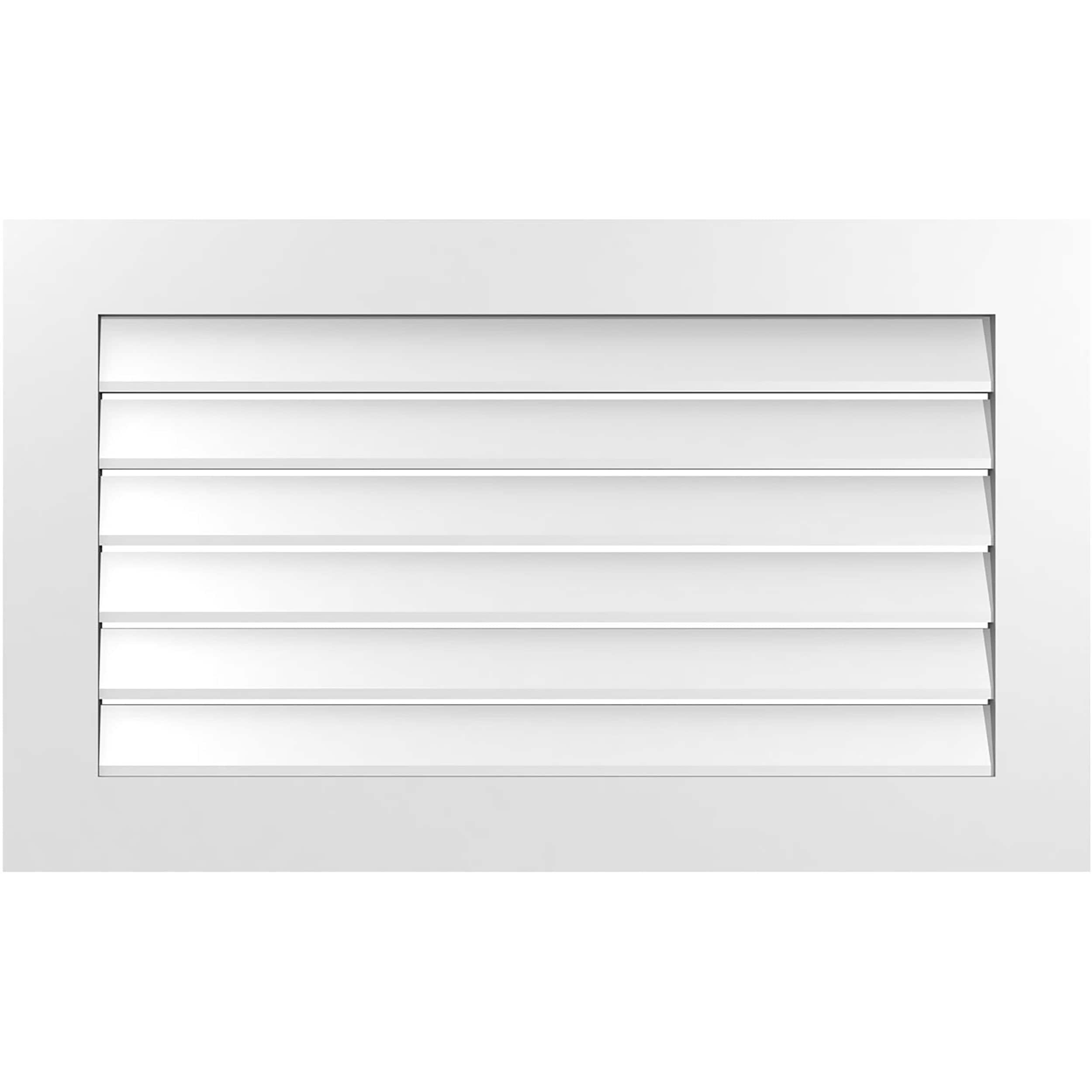 Ekena Millwork GVPVE40X2401SF 40-Inches x 24-Inches Off-white Rectangle PVC Gable Louver Vent