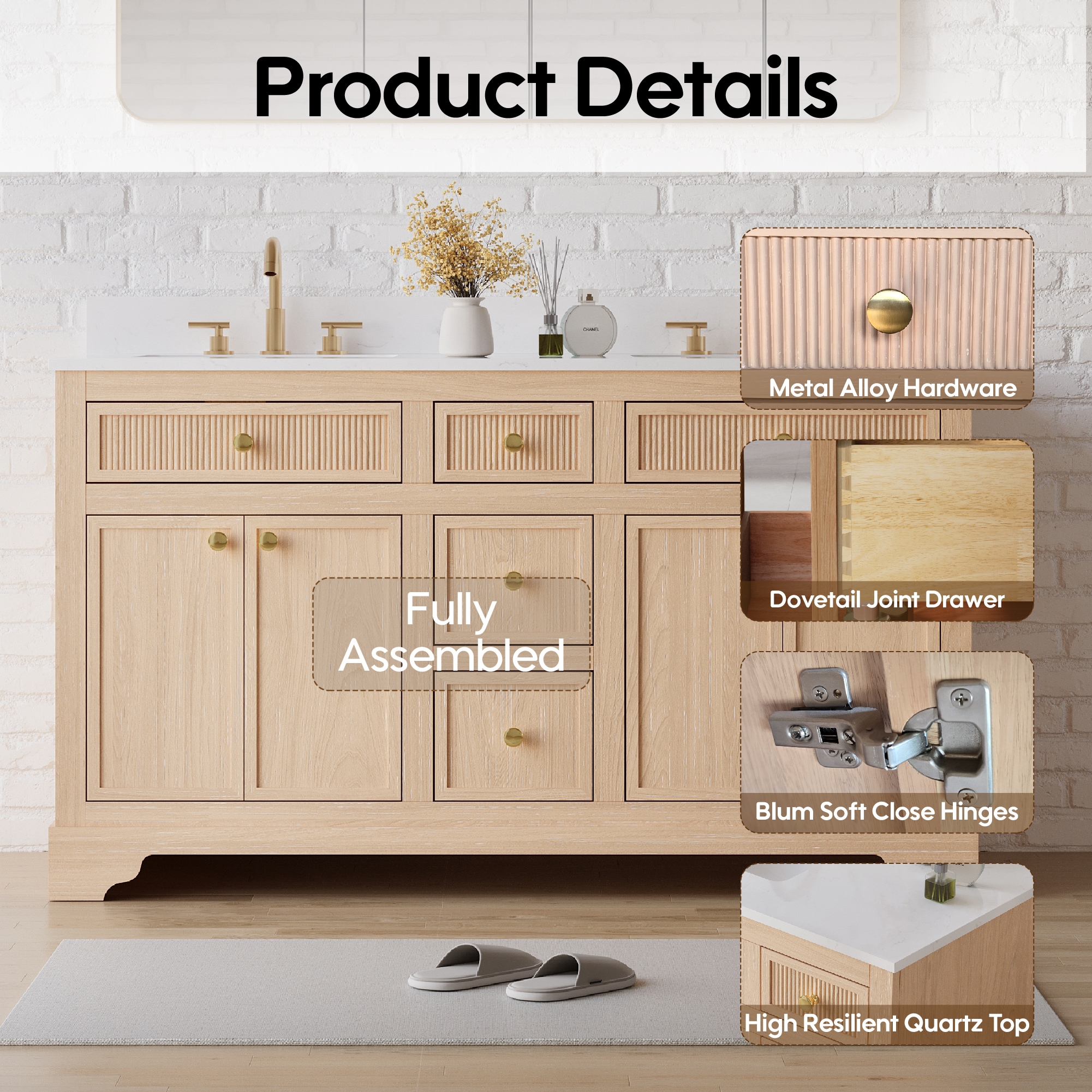 WELLFOR EX-VEBV48GR Bath-Vanity-Combo - View #4
