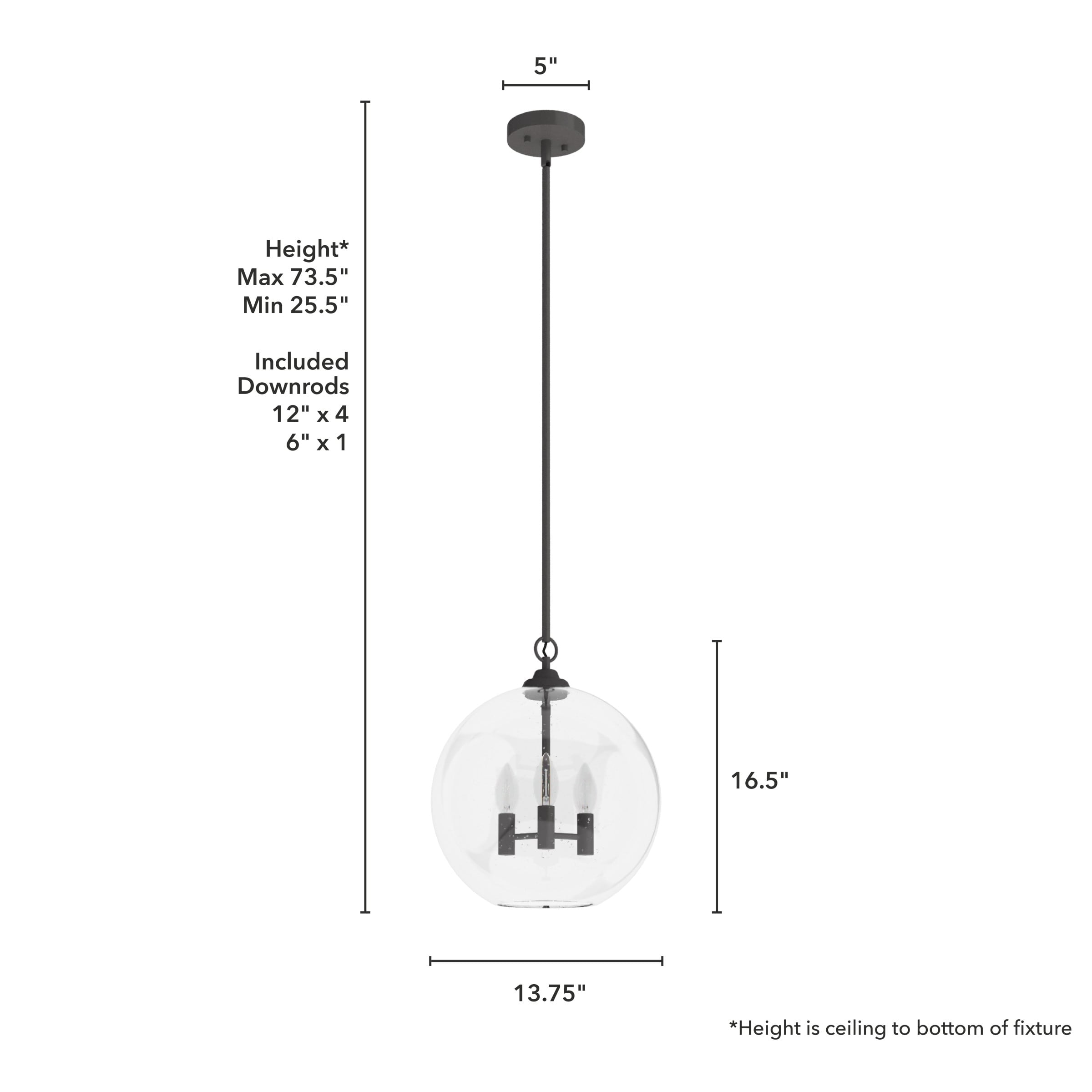 Hunter High Oaks 3-Light Noble Bronze Transitional Seeded Glass Globe ...