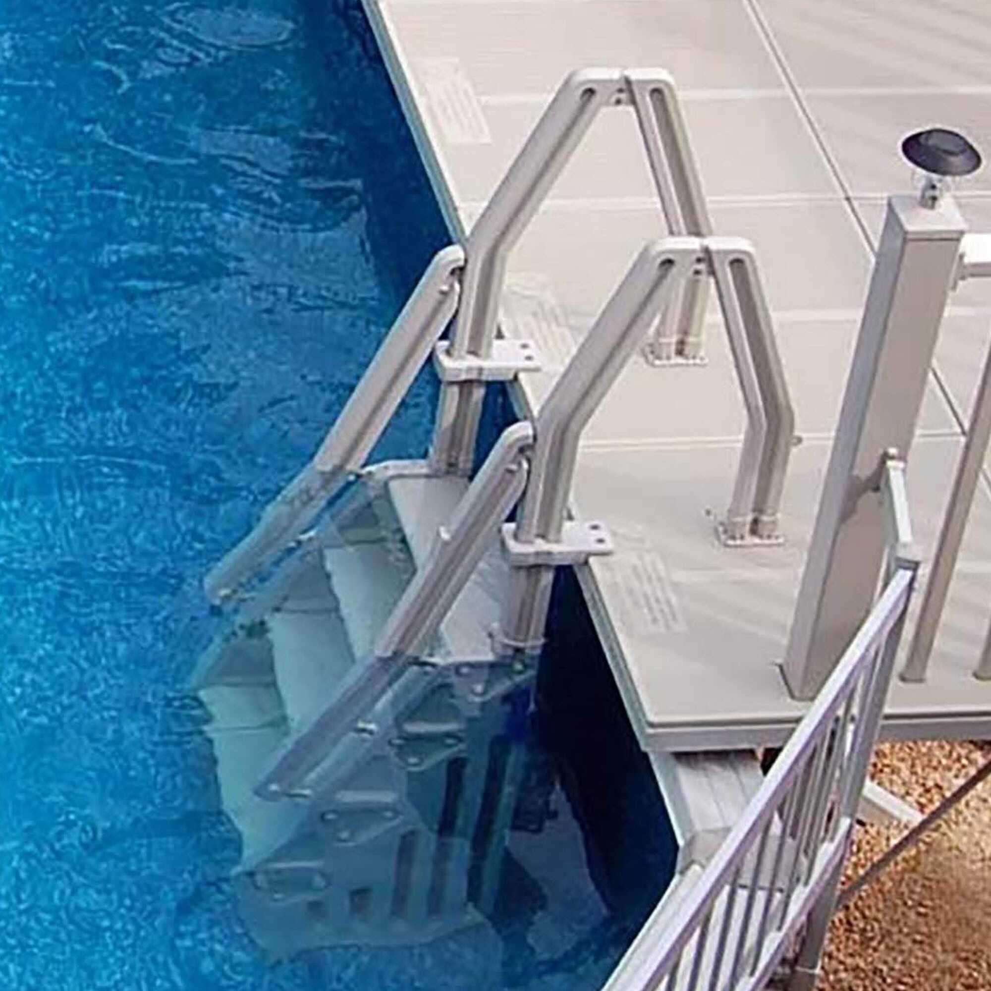 Vinyl Works 60-in Plastic A-frame Pool Ladder with Hand Rail at Lowes.com