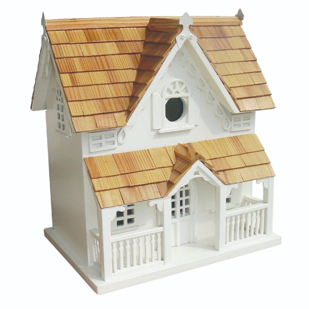 Home Bazaar HB-2038S 12-Inches H White Wood Finches Aviary Bird House