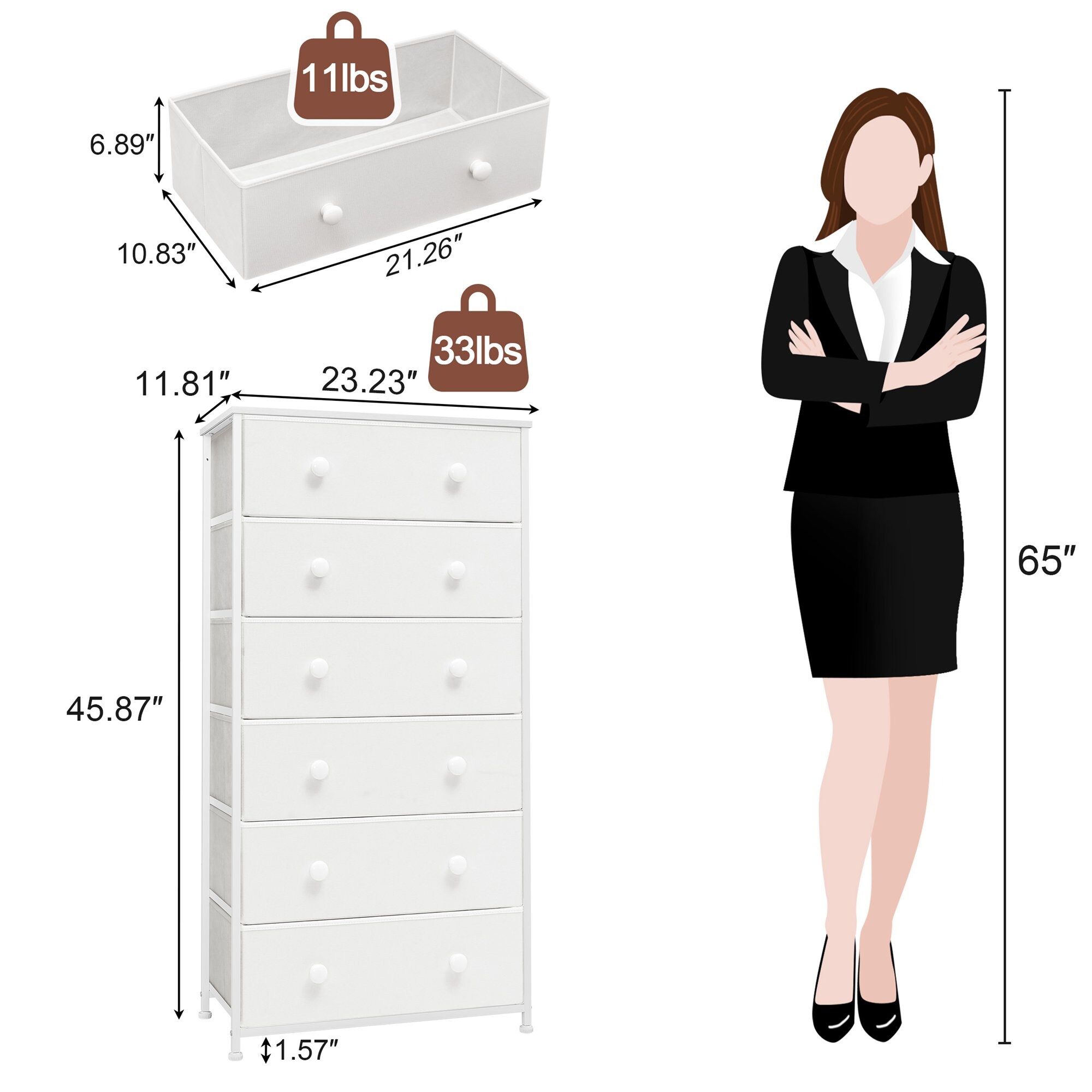 CloudFly CL-HD027WHT dressers - View #3