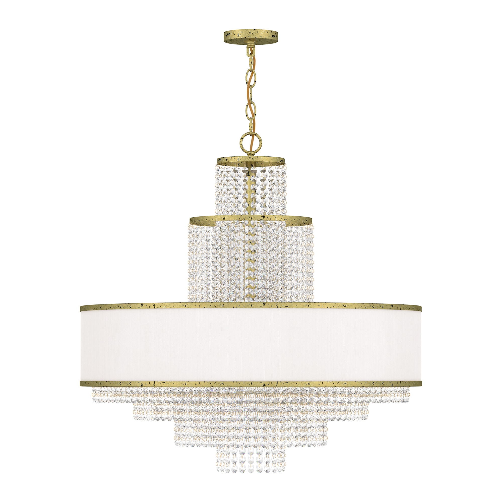Livex Lighting 50788-28 Prescott 8 -Light Antique Gold Transitional Crystal For Use in Bathrooms, Bedrooms, Dining Rooms, Foyers, Kitchens, Living Rooms Chandelier