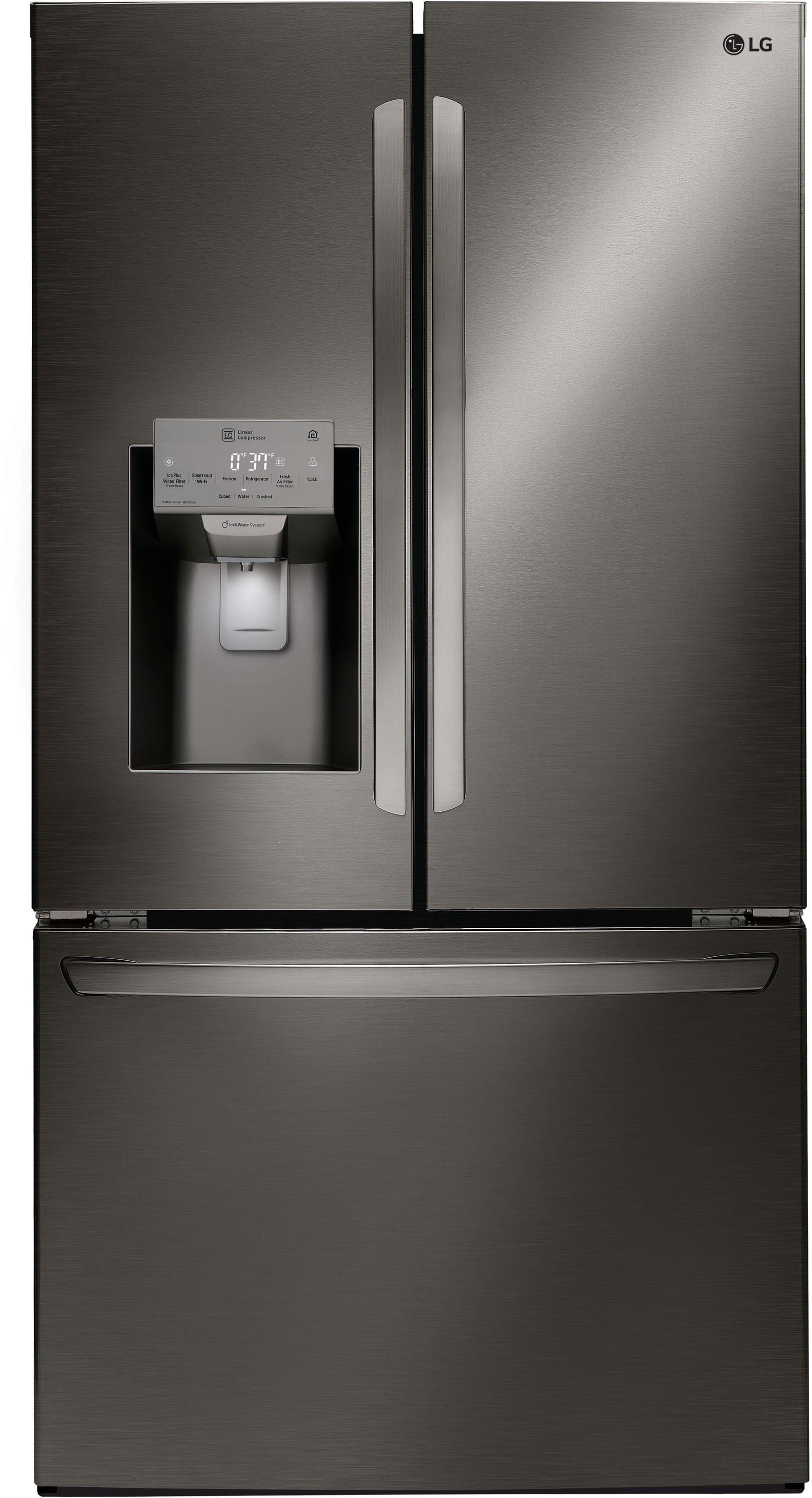 LG Craft Ice InstaView 29.7-cu ft Smart French Door Refrigerator with Dual  Ice Maker and Door within Door (Fingerprint Resistant Steel) ENERGY STAR in  the French Door Refrigerators department at