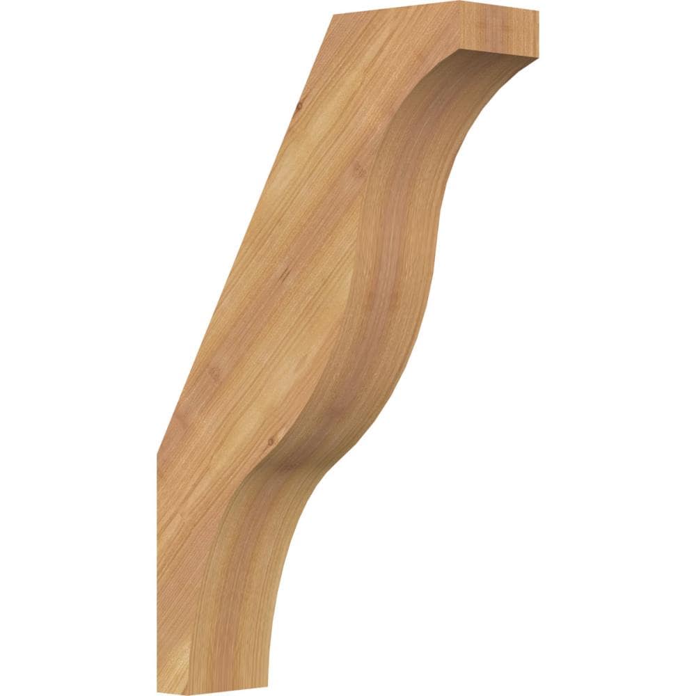 Ekena Millwork BRC04X12X20FST00SWR 3-1/2-in x 12-in x 20-in Western Red Cedar Unfinished Wood Funston Smooth Knee Brace