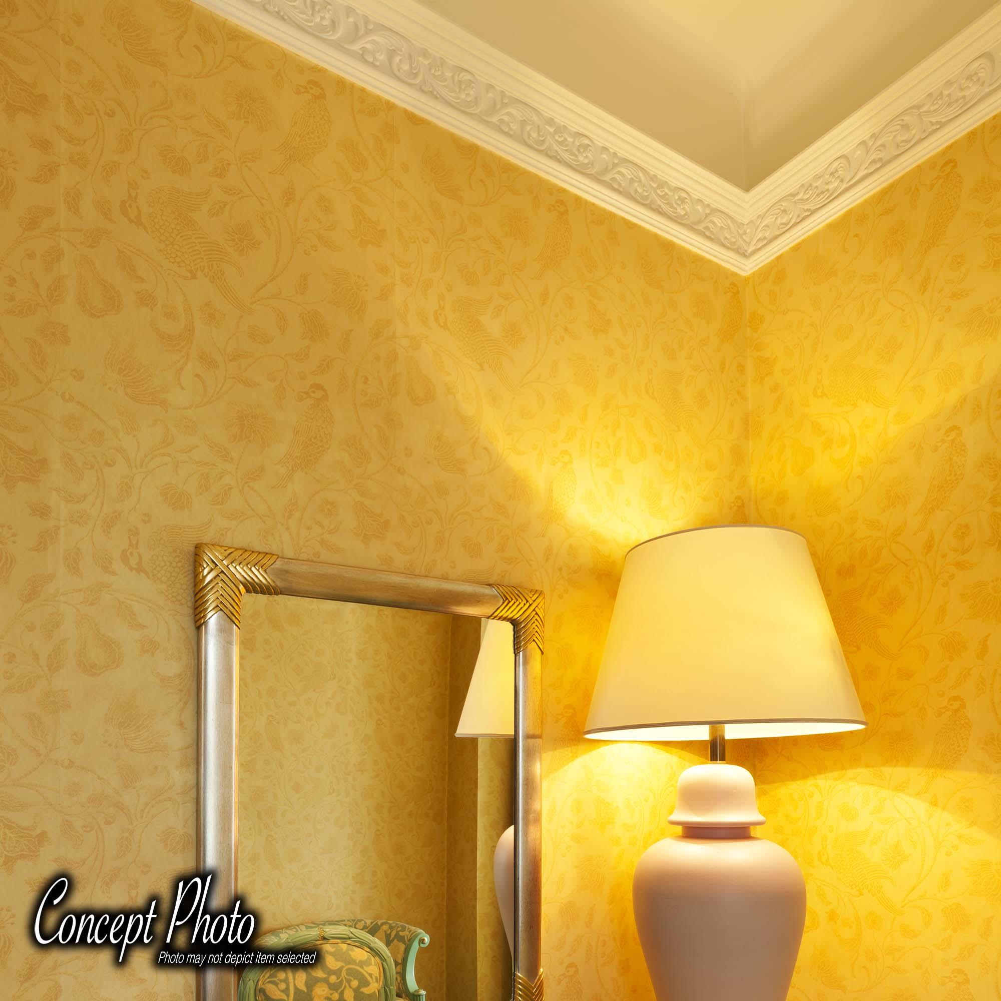 Primed White Polyurethane Decorative Crown Moulding 7-7/8 ft