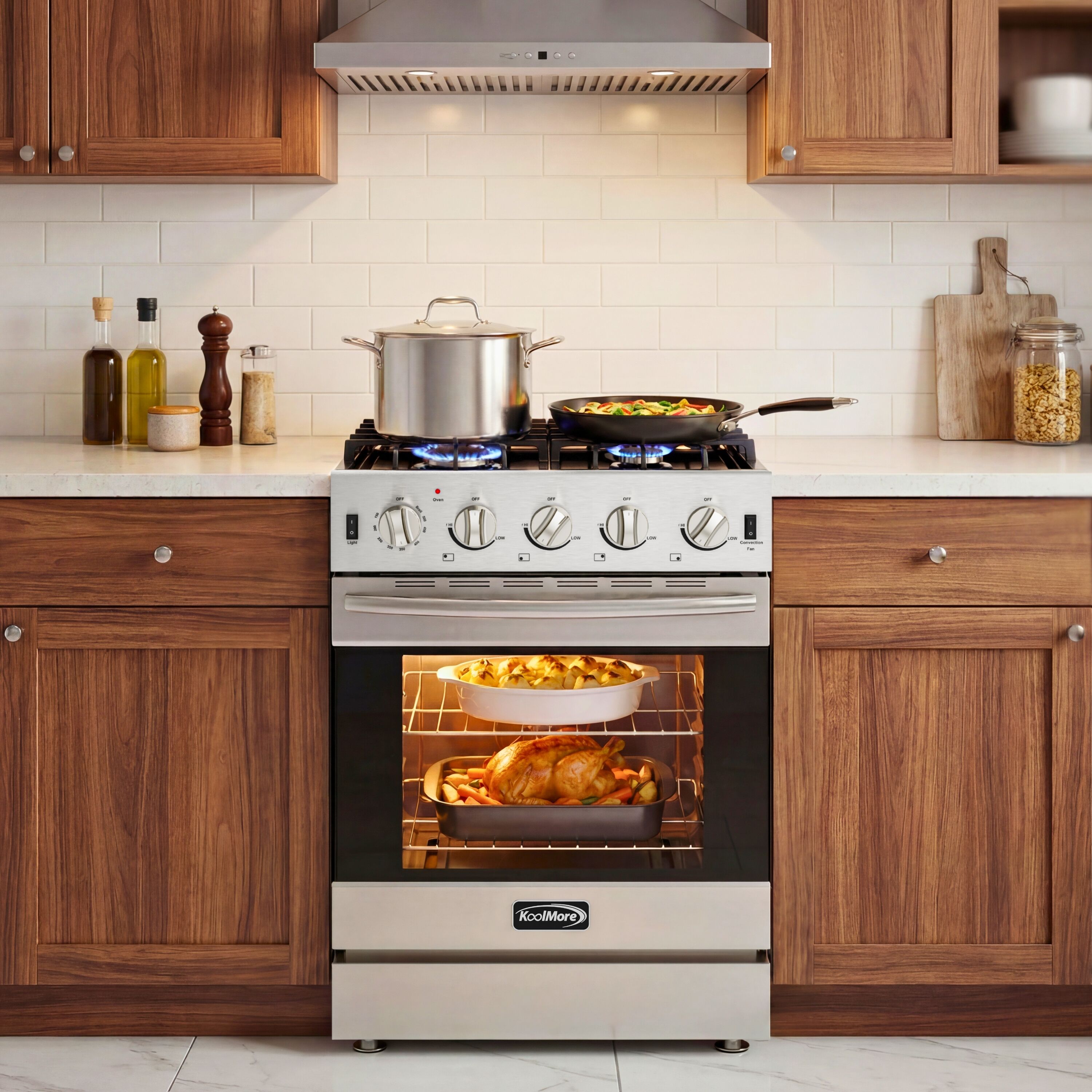KoolMore LOW-KM-SGR24-SS Freestanding-Gas-Ranges - View #2