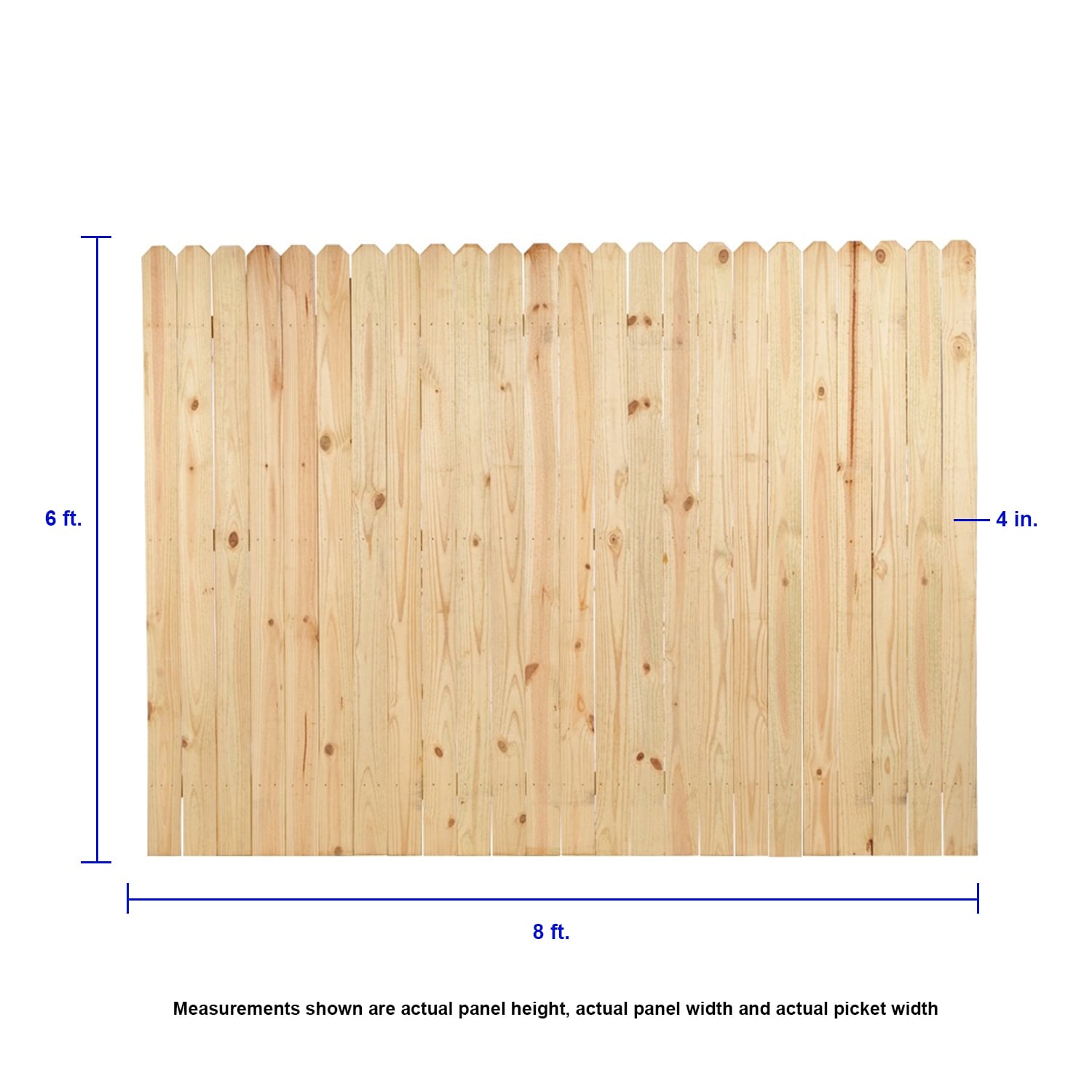 Severe Weather 6 ft x 8 ft Pressure Treated Pine Dog Ear Privacy Stockade Fence Panel in the Wood Fence Panels department at Lowes