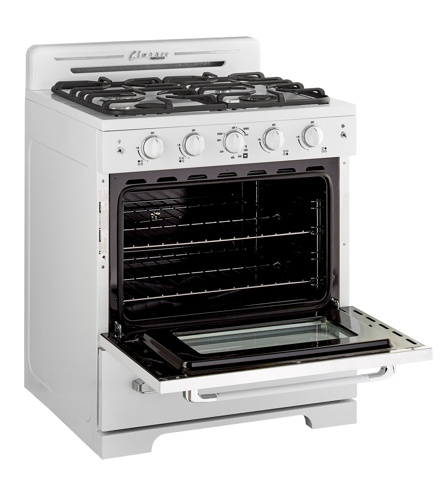 UNIQUE 30-in 4 Burners 3.9-cu ft Convection Oven Freestanding Gas Range  (Marshmallow White)