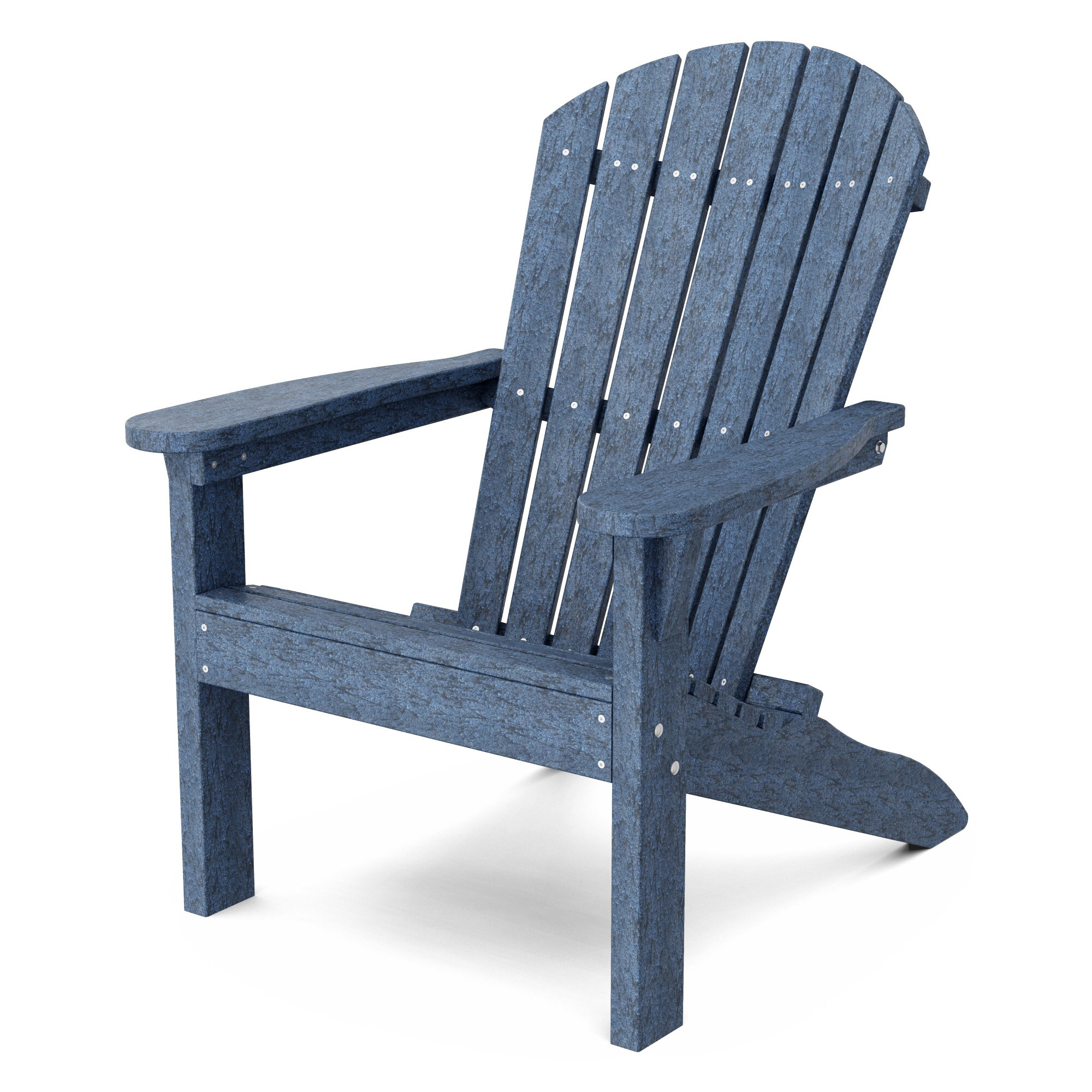 Wildridge LCC-110-PB Heritage Sunset Patriot Blue HDPE Frame Stationary Adirondack Chair with Slat Seat
