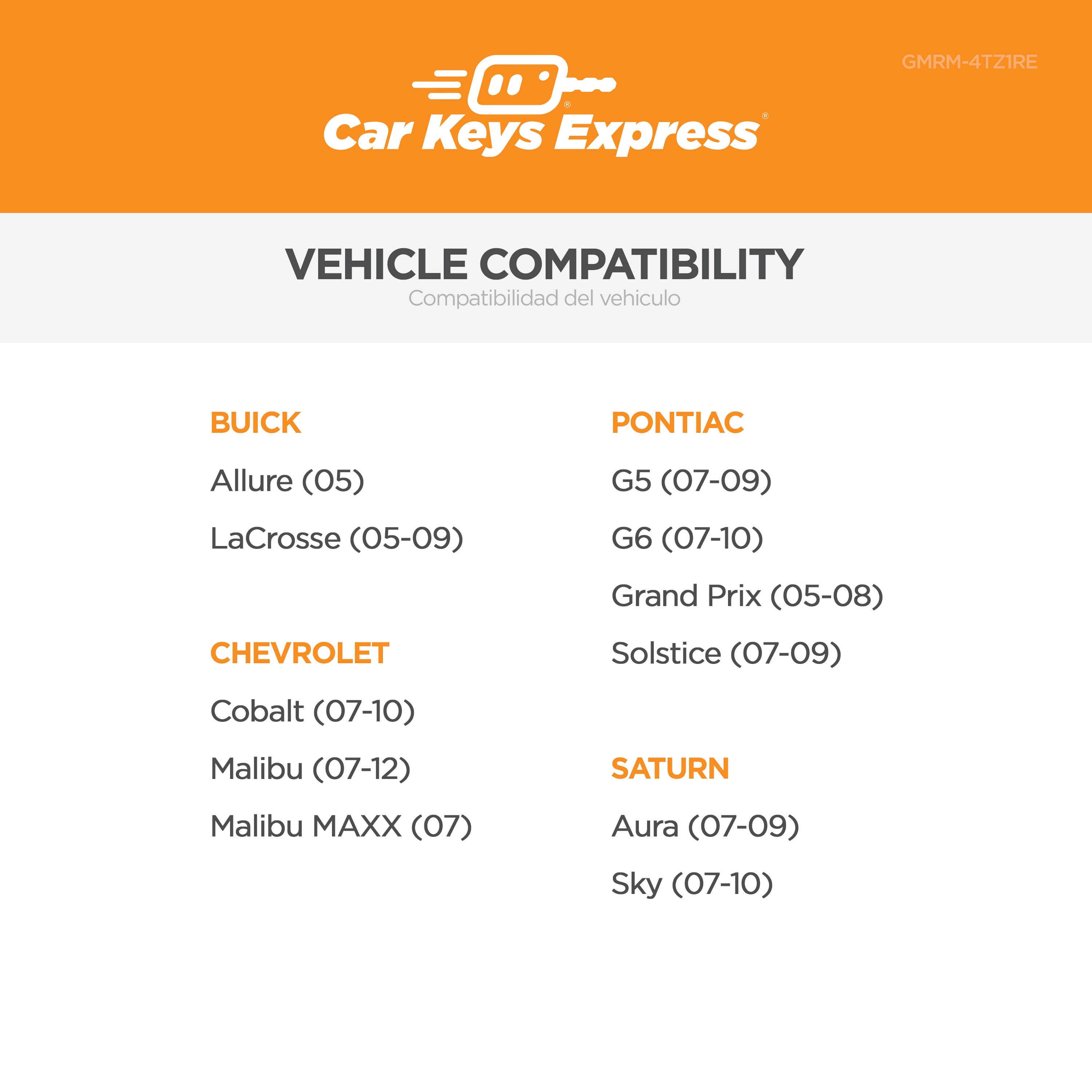 Car Keys Express GMRM-4TZ1RE Key-Accessories - View #2