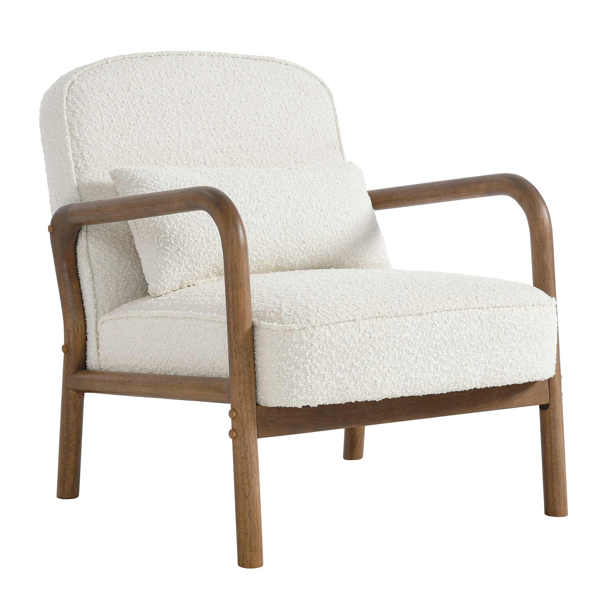  Charlie Boucle Upholstered Armchair in Ivory