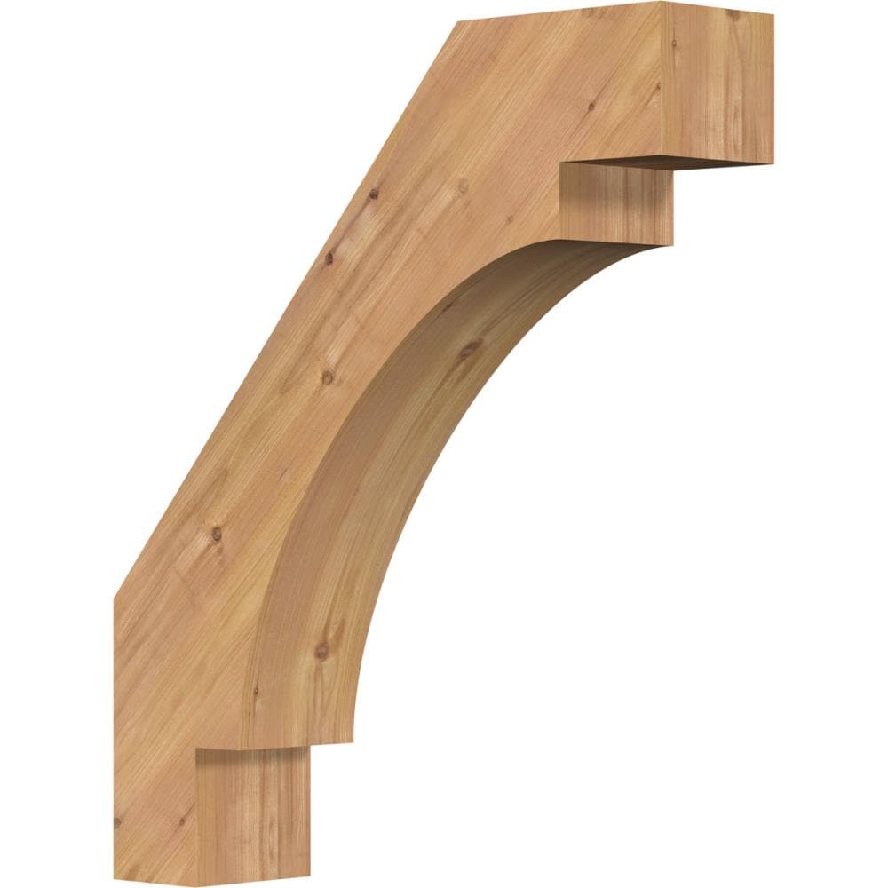 Ekena Millwork BRC06X24X28MRC00SWR 5-1/2-in x 24-in x 28-in Western Red Cedar Unfinished Wood Merced Smooth Knee Brace