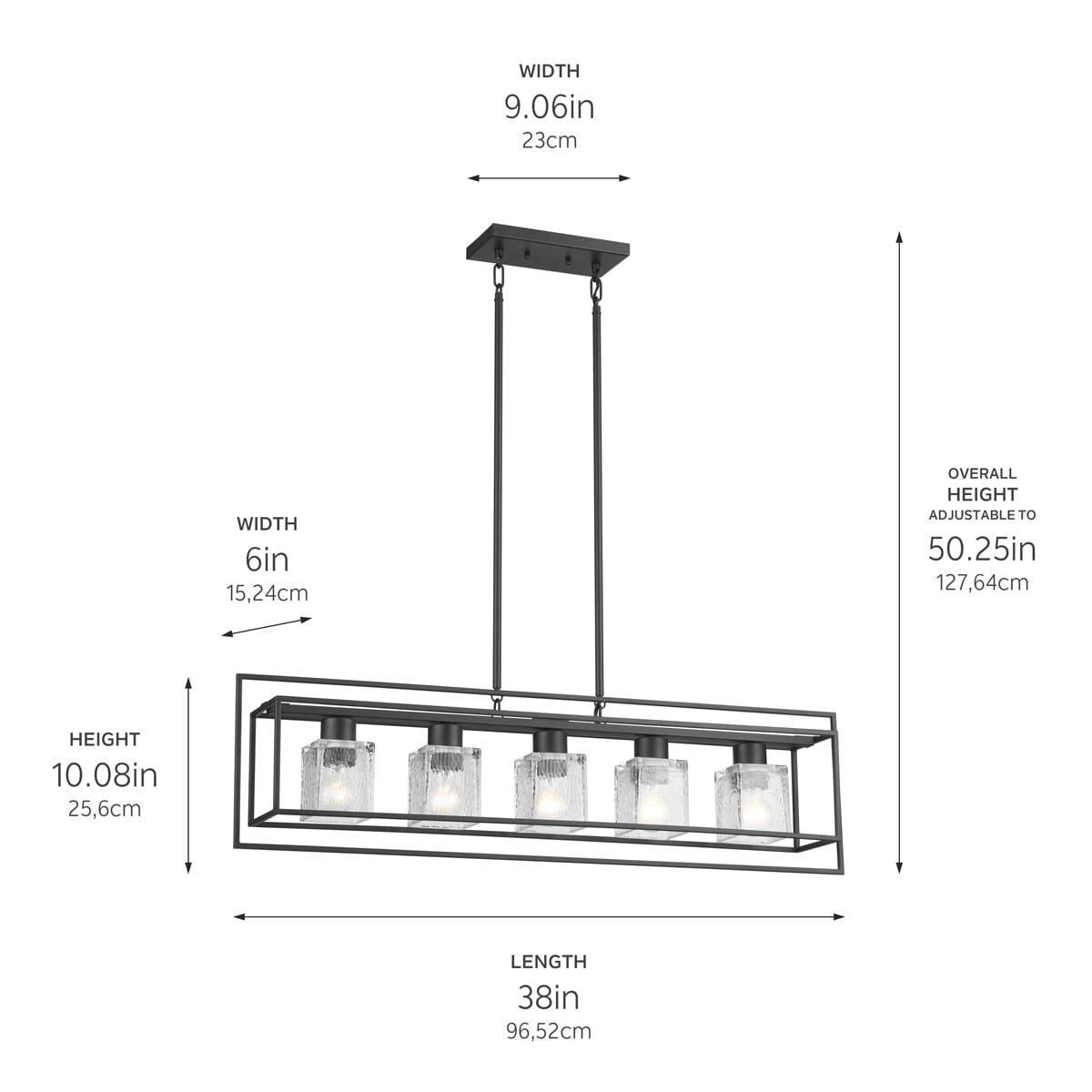 Kichler Edinborough 5-Light Black Rustic Chandelier 82404 at Lowes.com