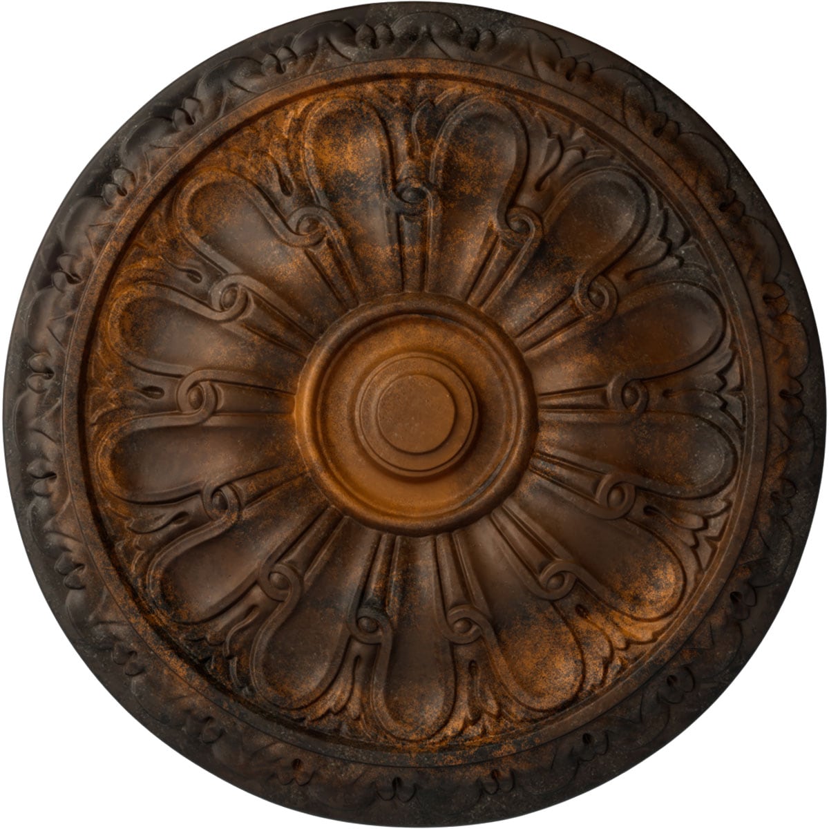 Ekena Millwork CM16KIRUS Kirke 15.75-in W x 15.75-in L Painted Rust Polyurethane Whole Ceiling Medallion