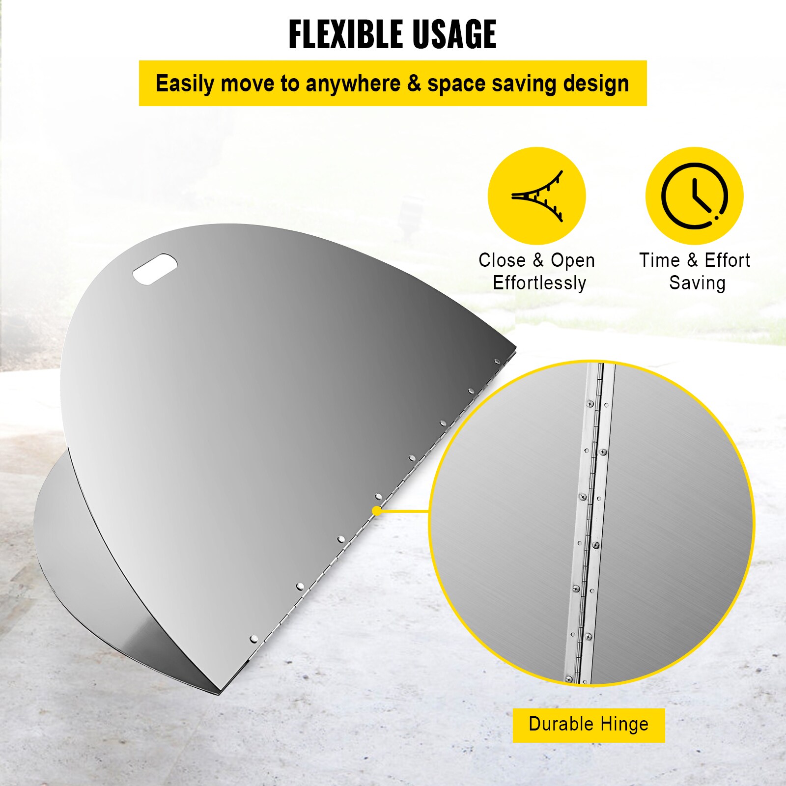 40'' Round Foldable Stainless Steel Fire Pit Lid