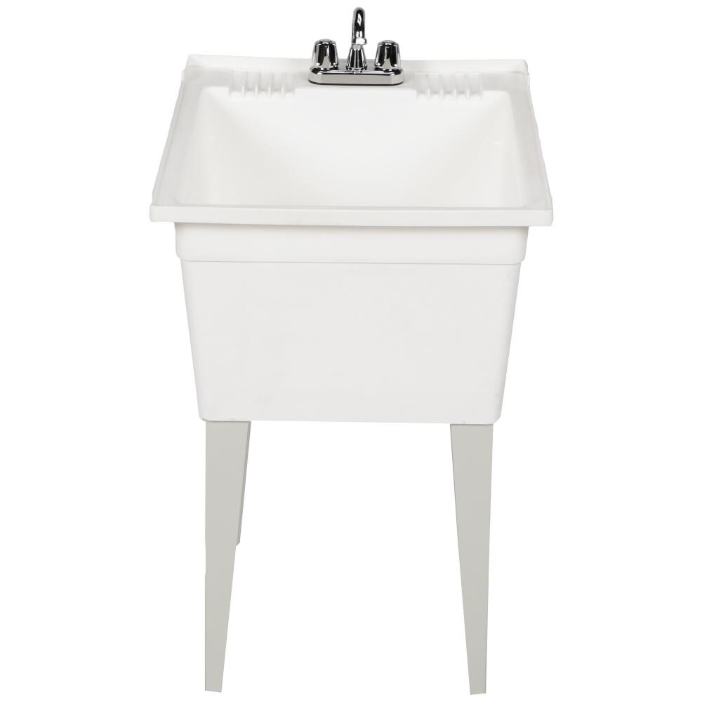 Zurn 26-in x 22.375-in 1-Basin White Freestanding Laundry Sink at Lowes.com