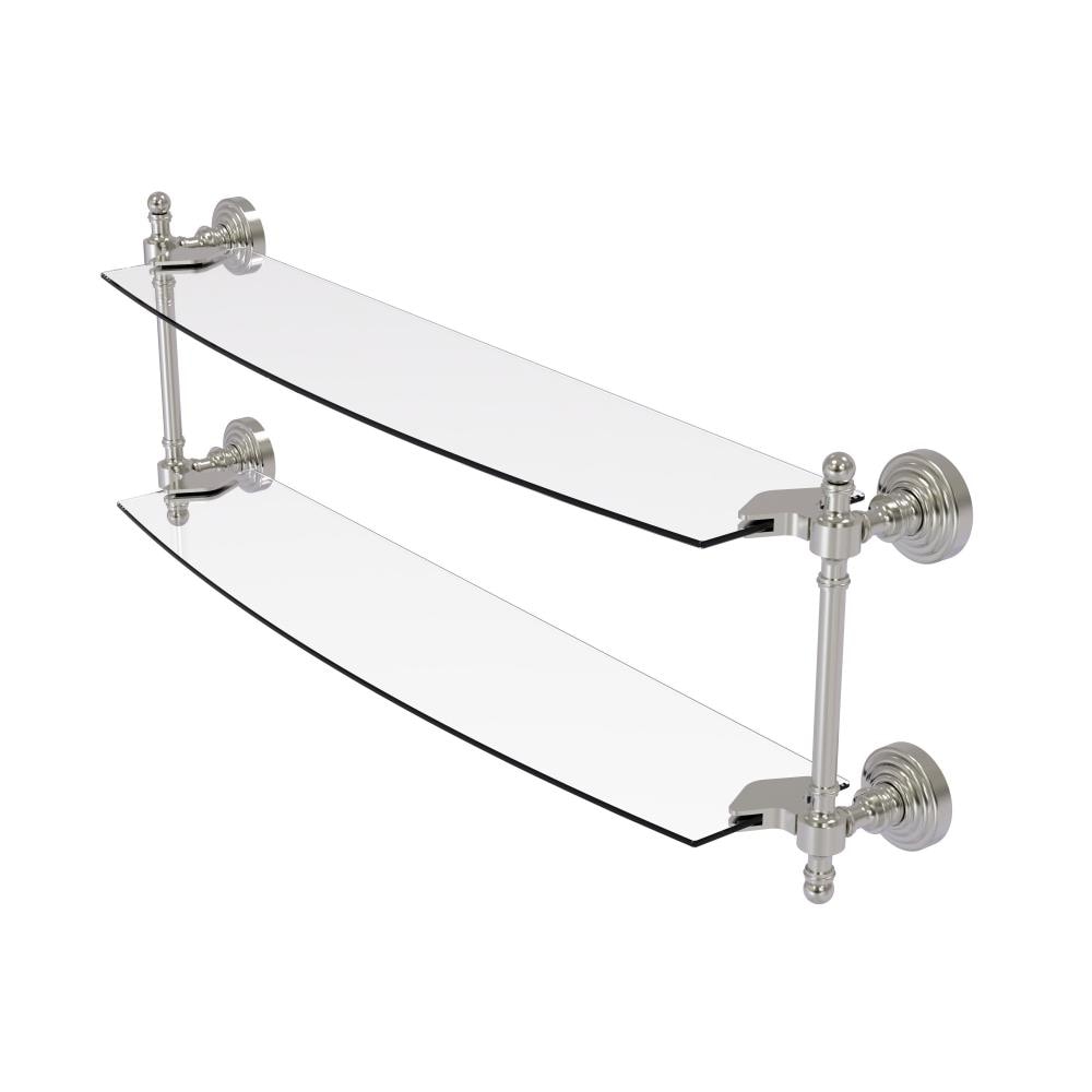 Allied Brass RW-34/24-SN Retro Wave Satin Nickel 2 -Tier Wall mount Bathroom Shelf ( 24-in x 7-in x 5-in )