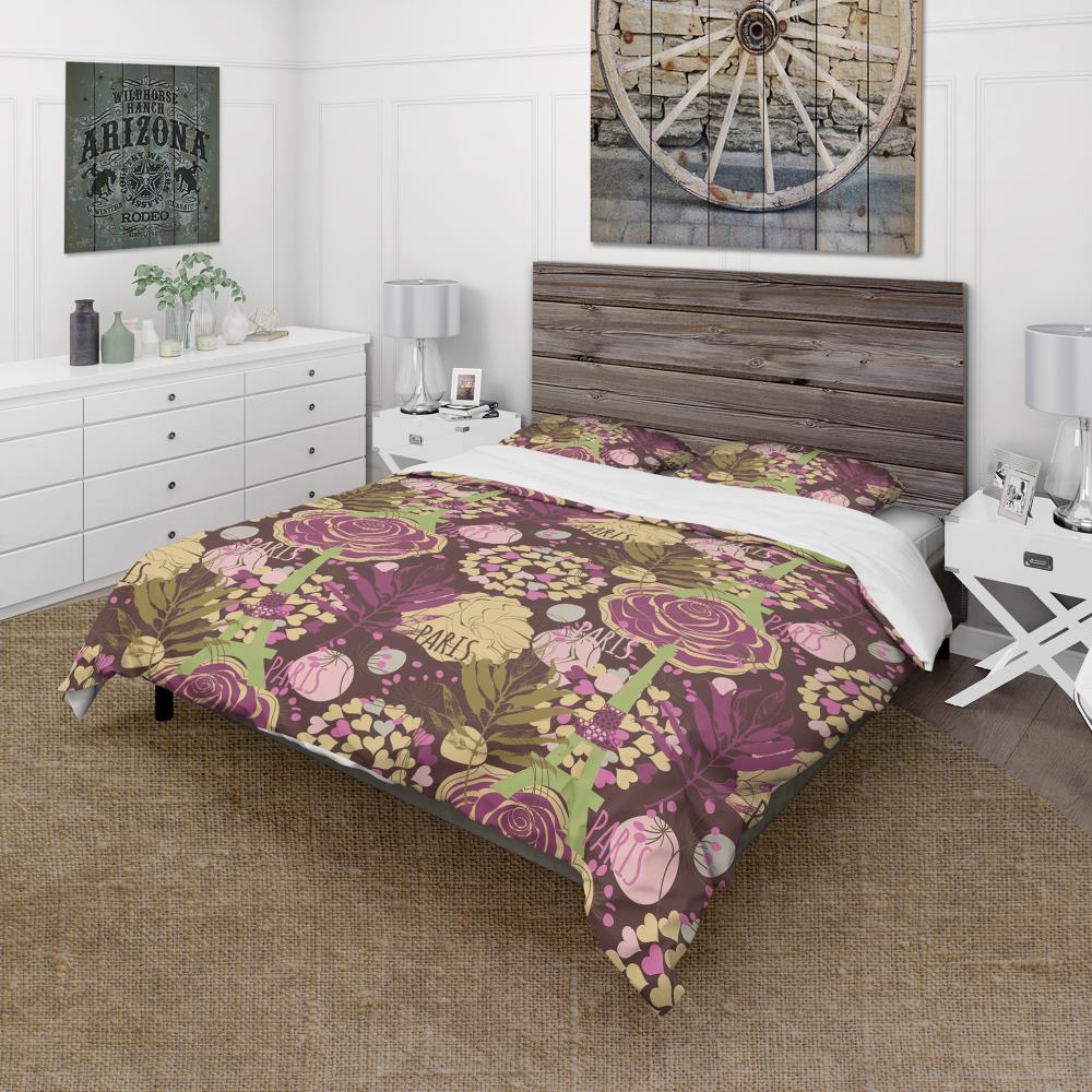 Designart BED19343-K 3 -Piece Yellow and Gold King Duvet cover Set