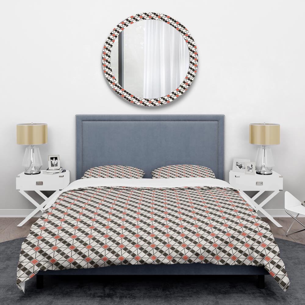 Twin Black Abstract Microfiber Duvet Cover Set