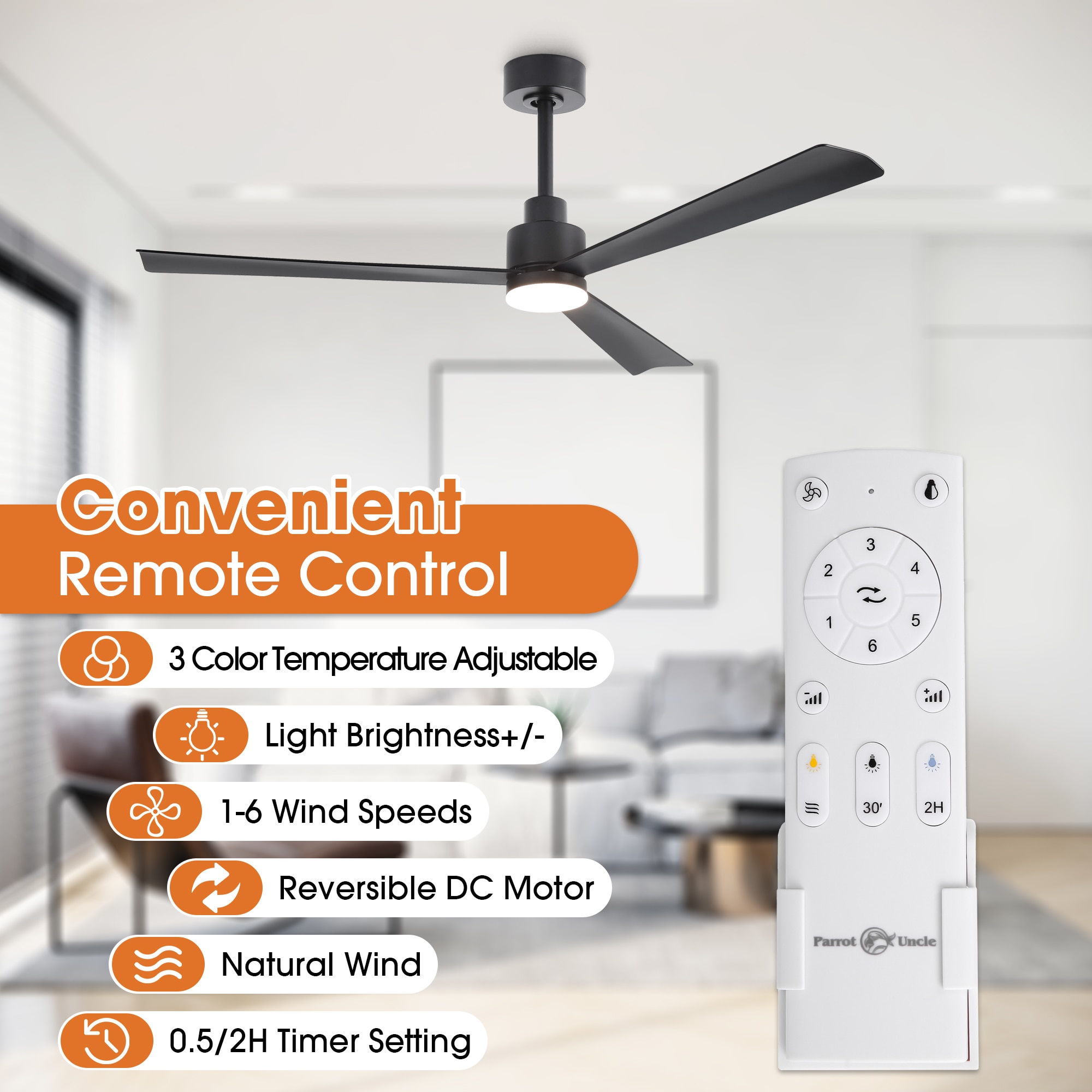Parrot Uncle F6014BK Ceiling-Fans - View #6