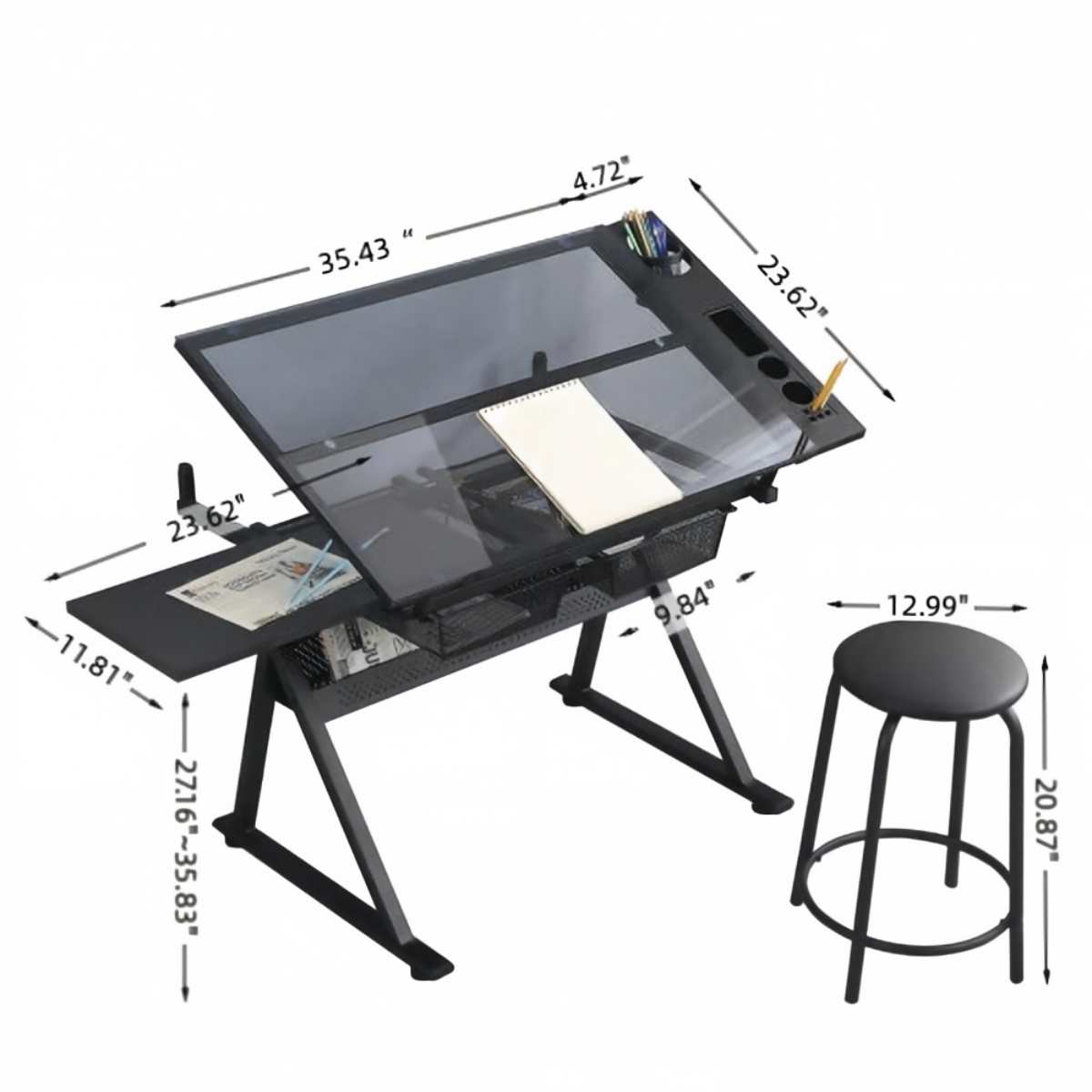Cenadinz XW347BLATBLAC1 Home-Office-Furniture-Sets - View #3