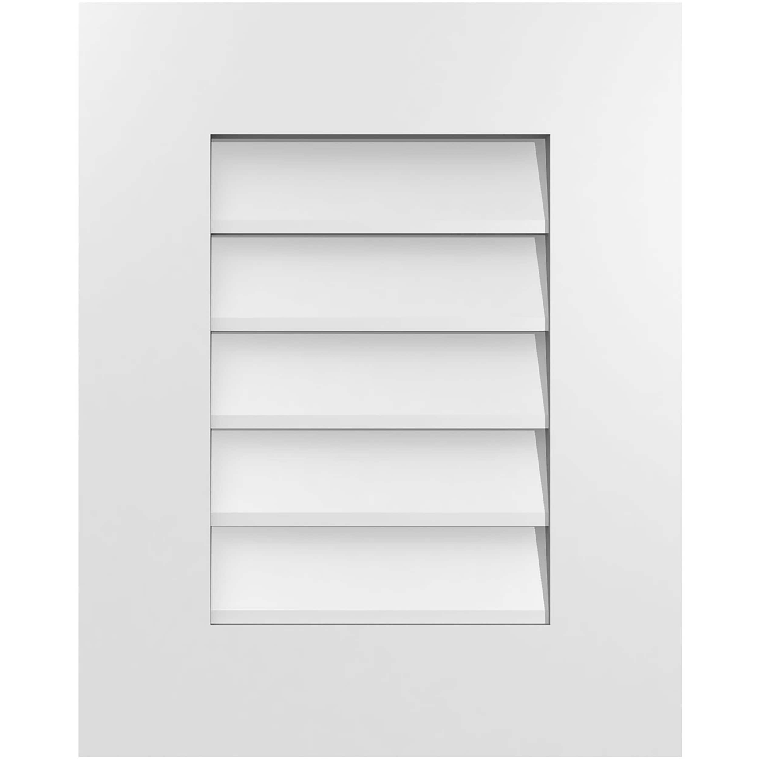 Ekena Millwork GVPVE16X2001SN 16-Inches x 20-Inches Off-white Rectangle PVC Gable Louver Vent
