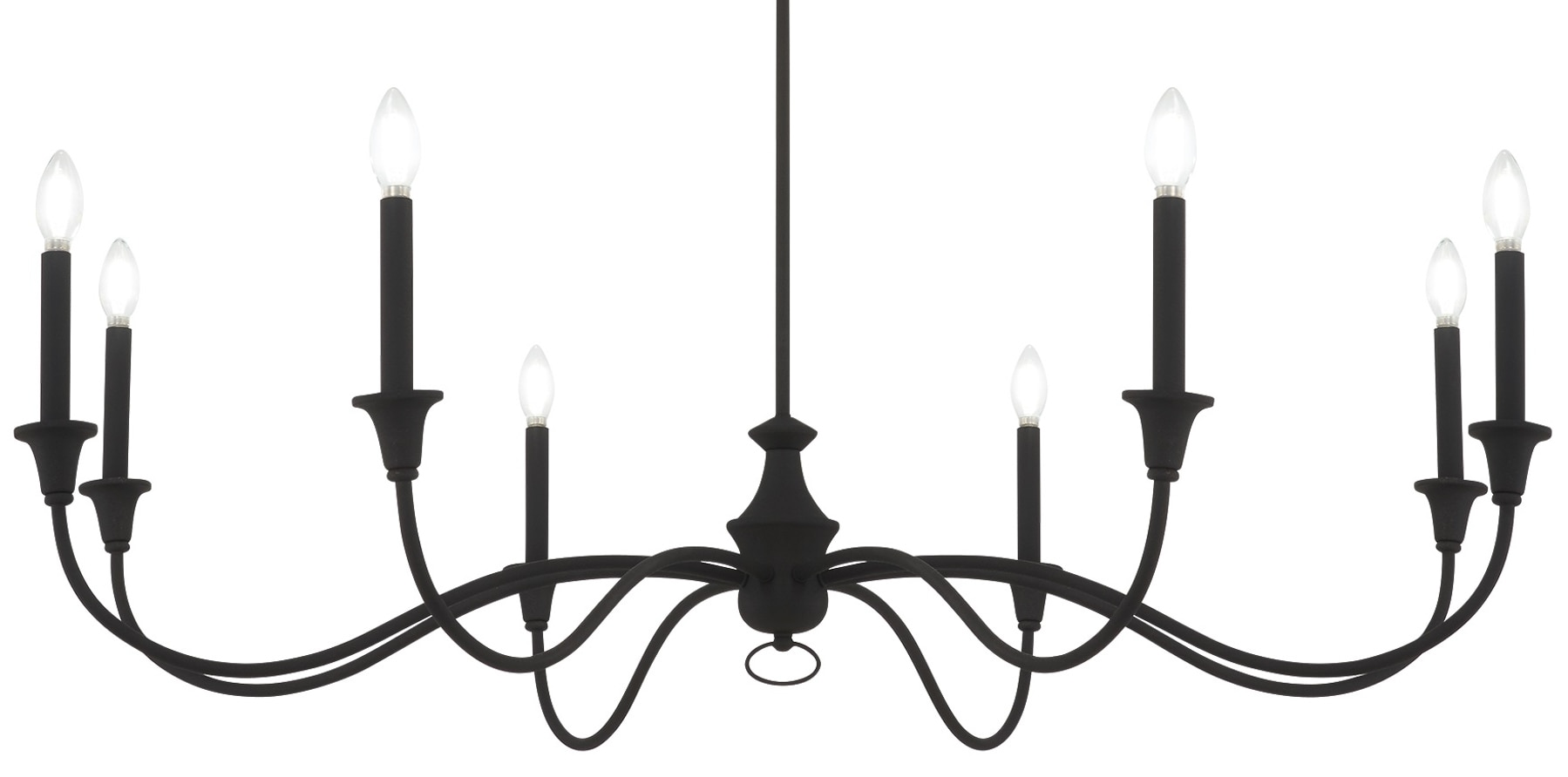 Textured Black 8-Light Candle Style Chandelier