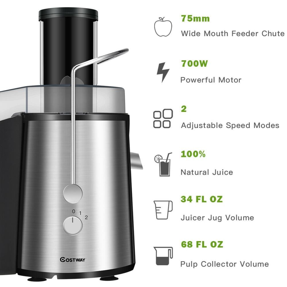 MegaChef Wide Mouth Juice Extractor, Juice Machine with Dual Speed Centrifugal