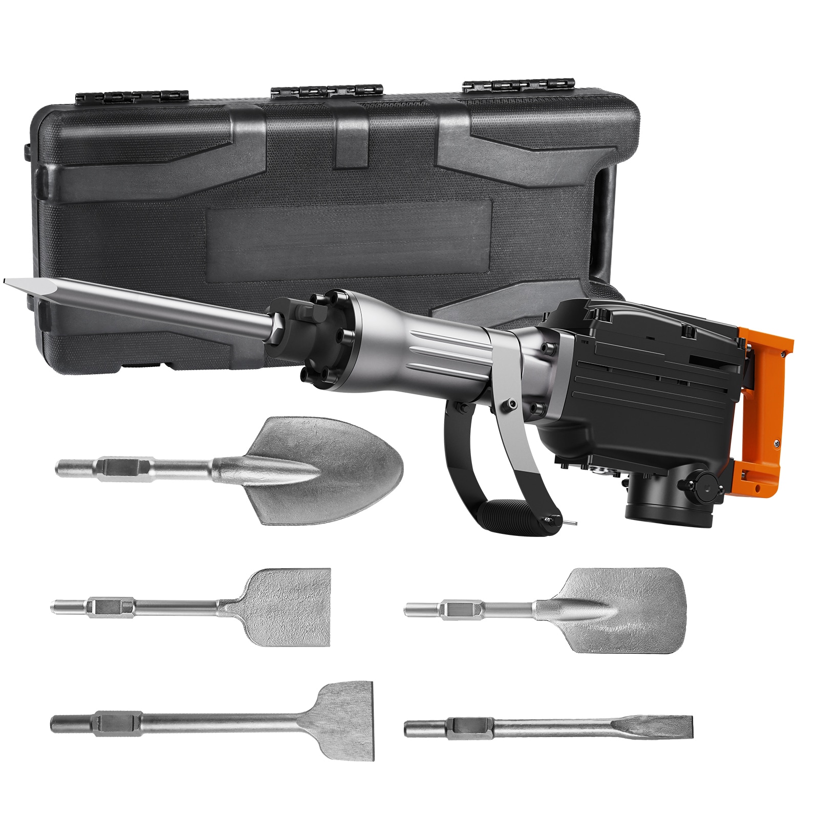 VEVOR SCDXDHHS118Y02566V1 2200 W 6 Chisel Bit 1350 BPM 110 -Volt Corded Demolition Hammer
