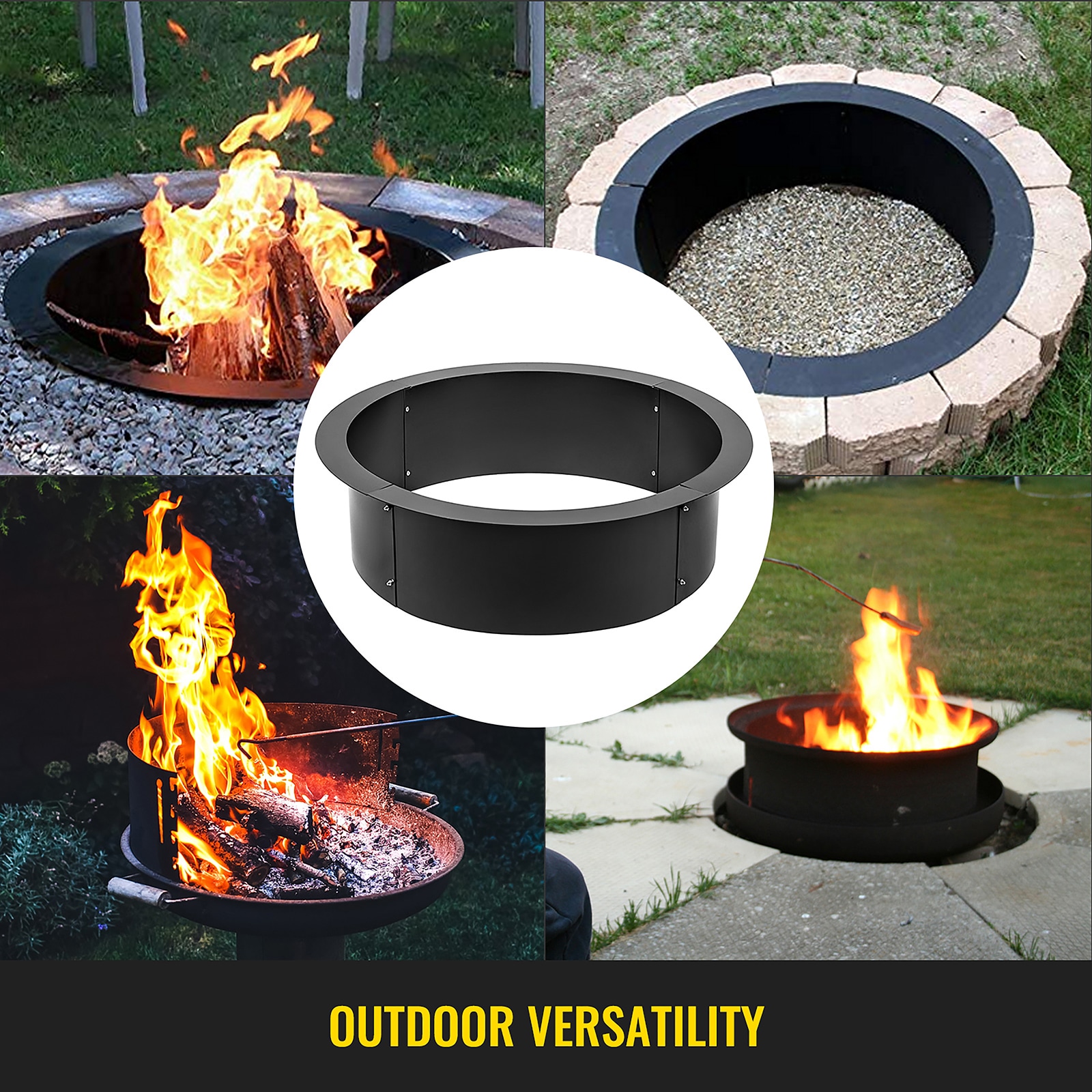 Metal Fire Pit Ring or Liner with Smokeless Feature 1