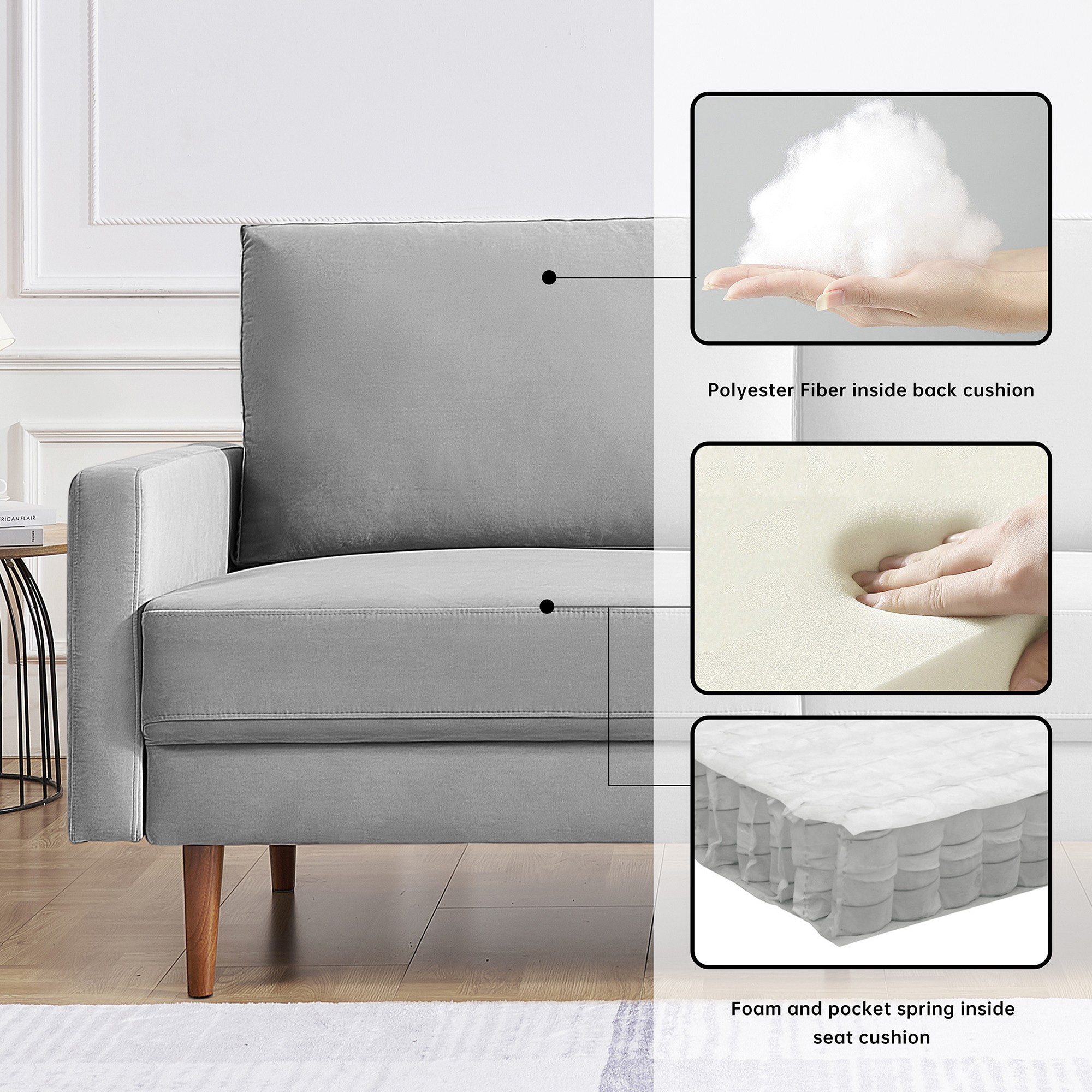 A Furniture Classics SS2789V-GY2S Sofas-Loveseats - View #3