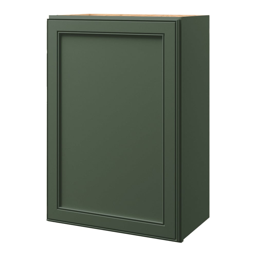 allen + roth Heathrow 12-in W x 30.125-in H x 12-in D Sage Wall Fully Assembled Cabinet (Recessed Panel Square Door Style)