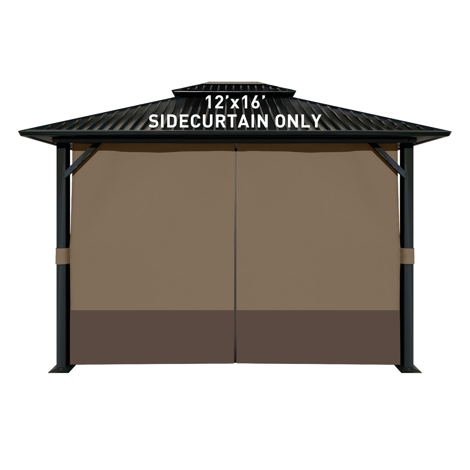Aoodor 12-ft x 16-ft Gazebo Universal Curtain Brown and Coffee Gazebo curtains