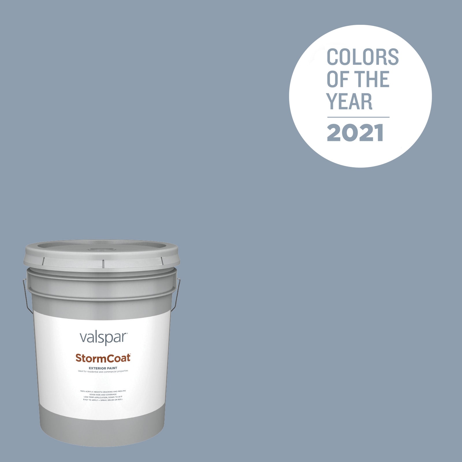 Valspar 4005-3C-145954 Storm Coat Flat Blissful Blue 4005-3C Latex Exterior ( 5-gallon )