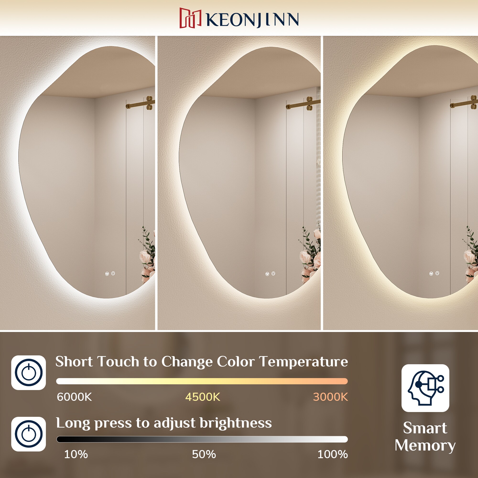 Keonjinn LW-DJ-BB-5576 Framed-Bath-Mirrors - View #8